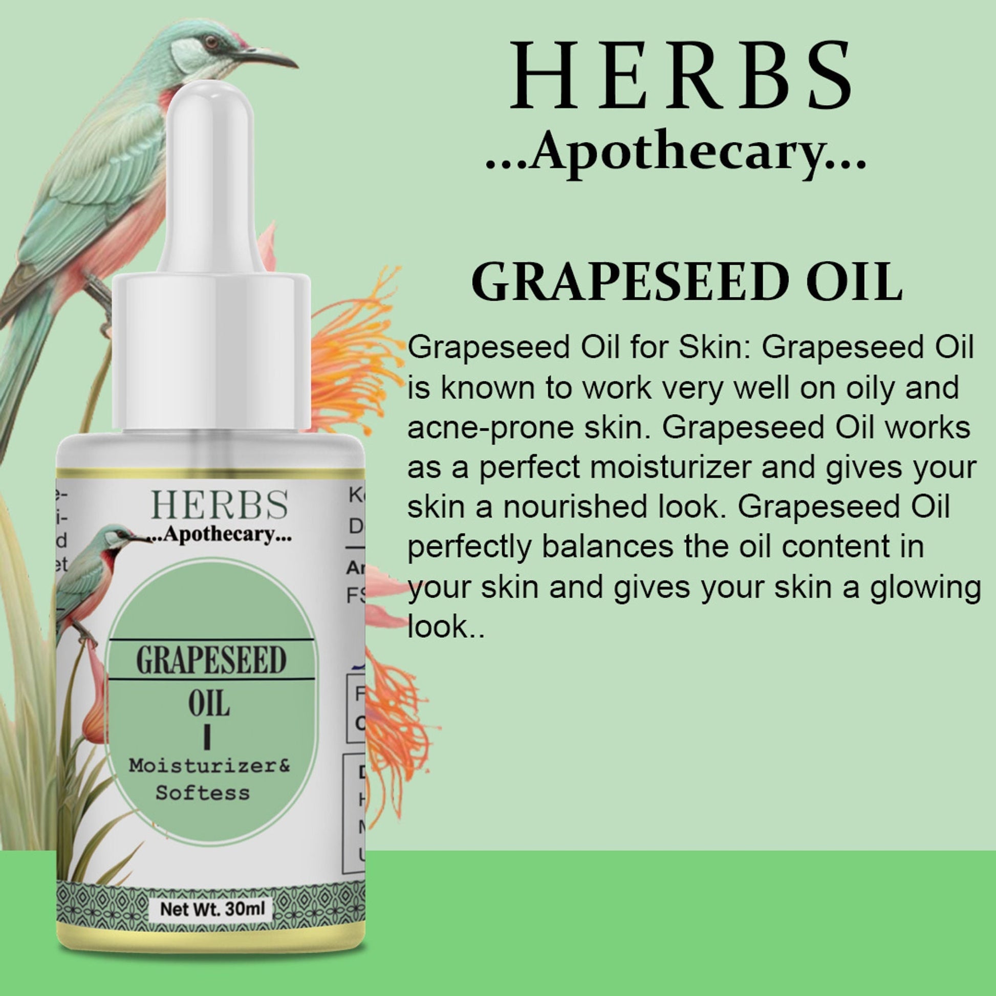 Zenvista Herbs Apothecary Grape Seed Oil For Moisturizer & Softens  Grab2Buy Zenvista Grab2Buy