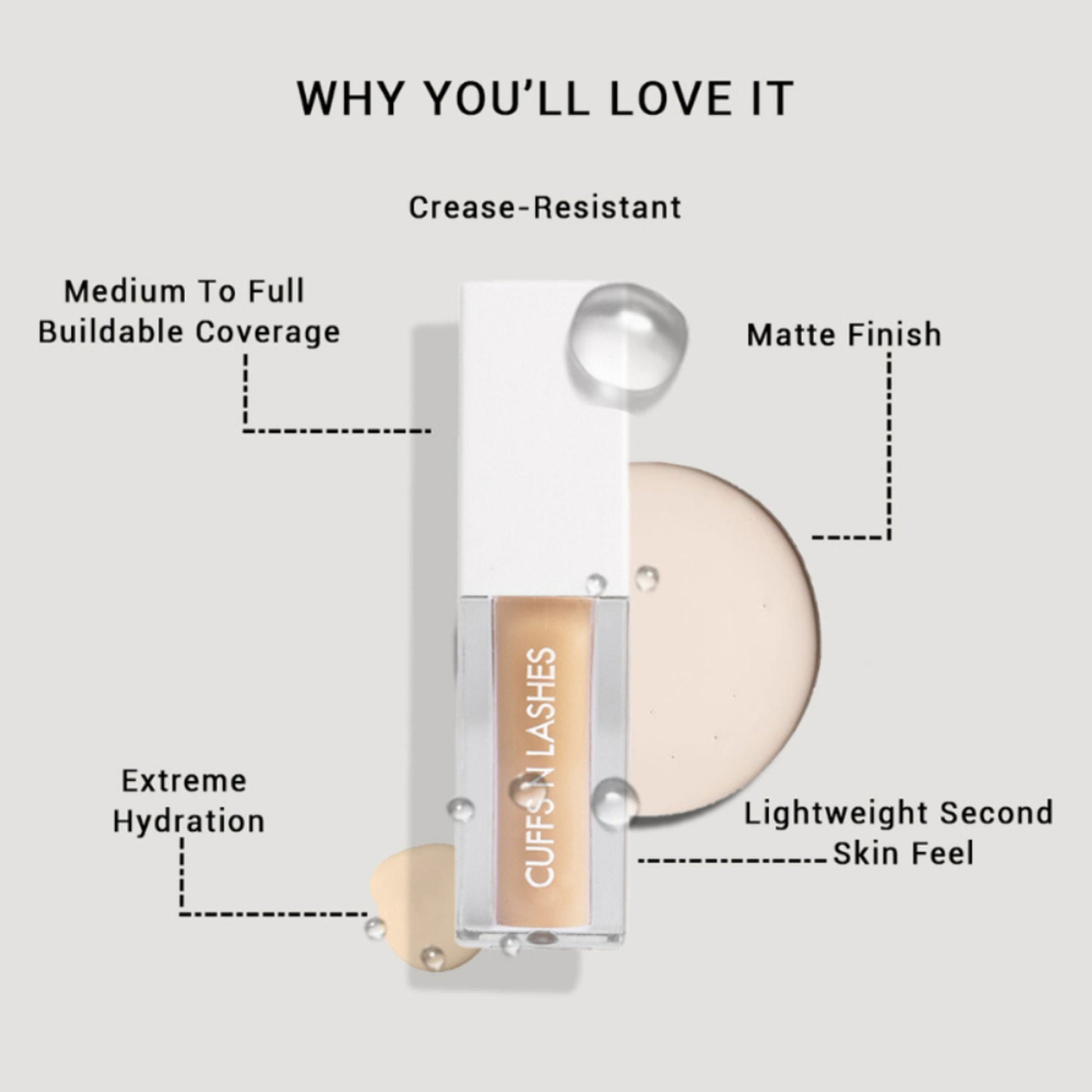 CUFFS N LASHES Cover It All Liquid Concealer - 06 Almond