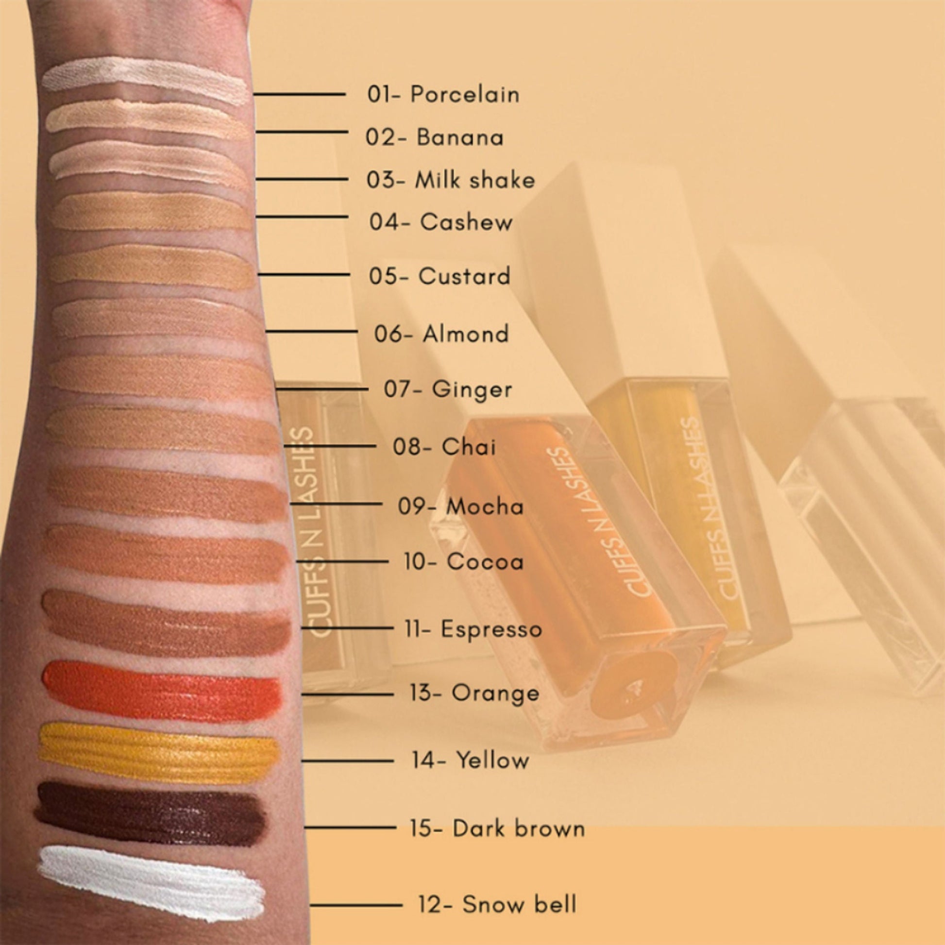 CUFFS N LASHES Cover It All Liquid Concealer - 08 Chai