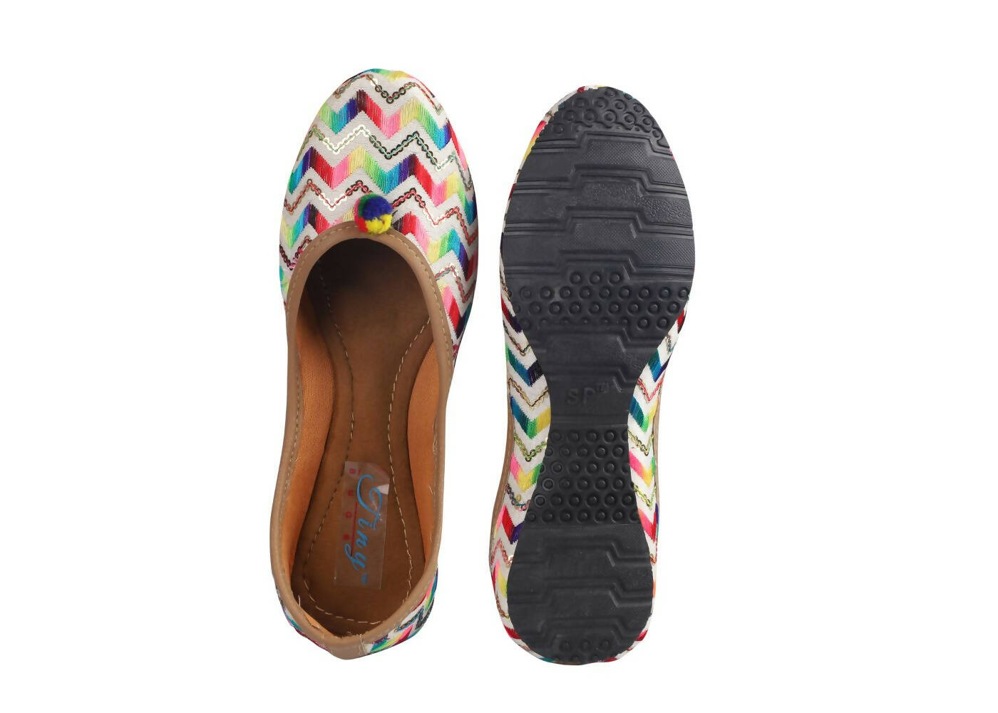 Tiny Bugs Girls Hand Crafted Ethnic Juttis - Multi  Grab2Buy Tiny Bugs Grab2Buy