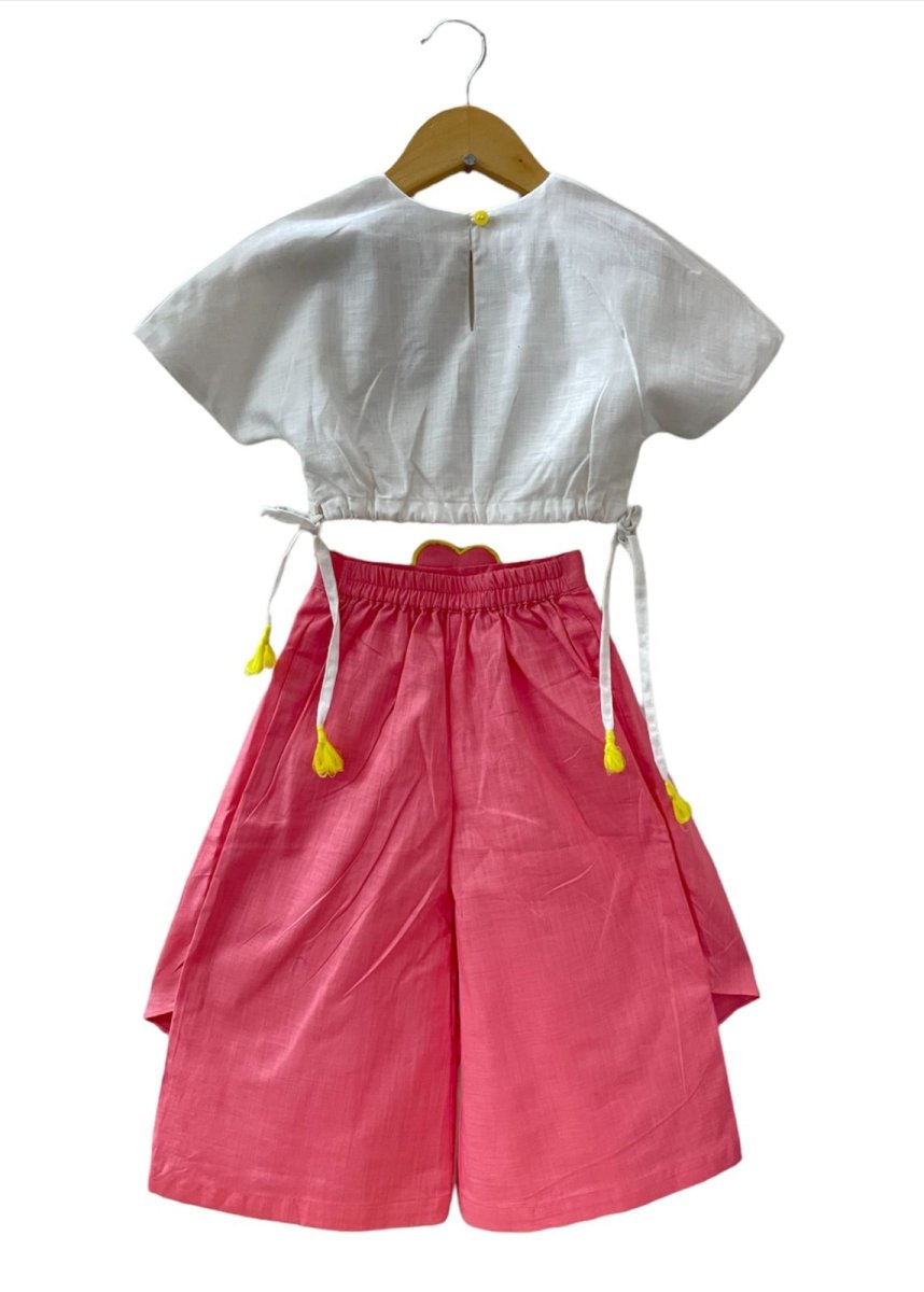 ArthLife Pink White Cycle Embroidered Co-Ord Set 
