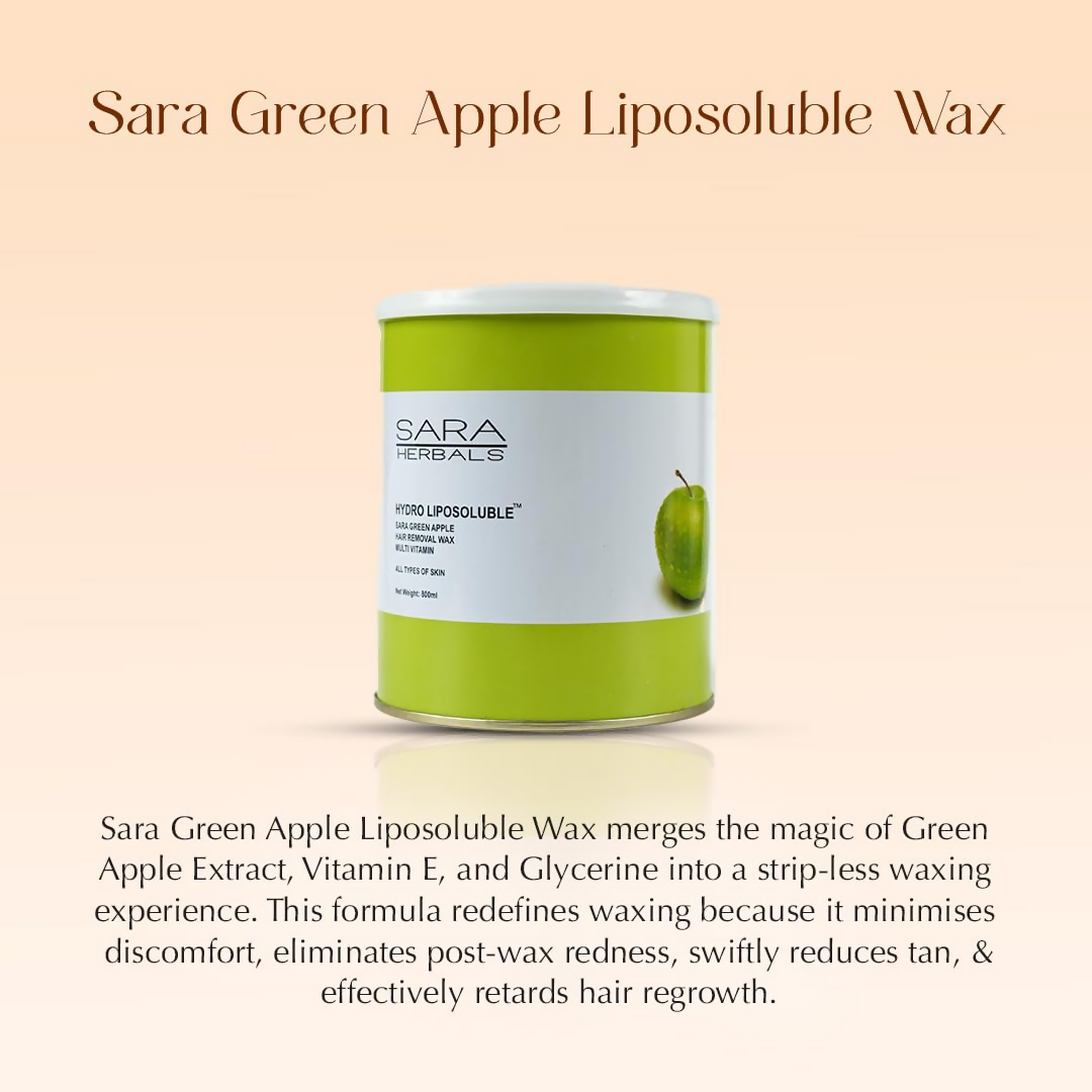 Sara Soul of Beauty Green Apple Liposoluble Hair Removal Wax