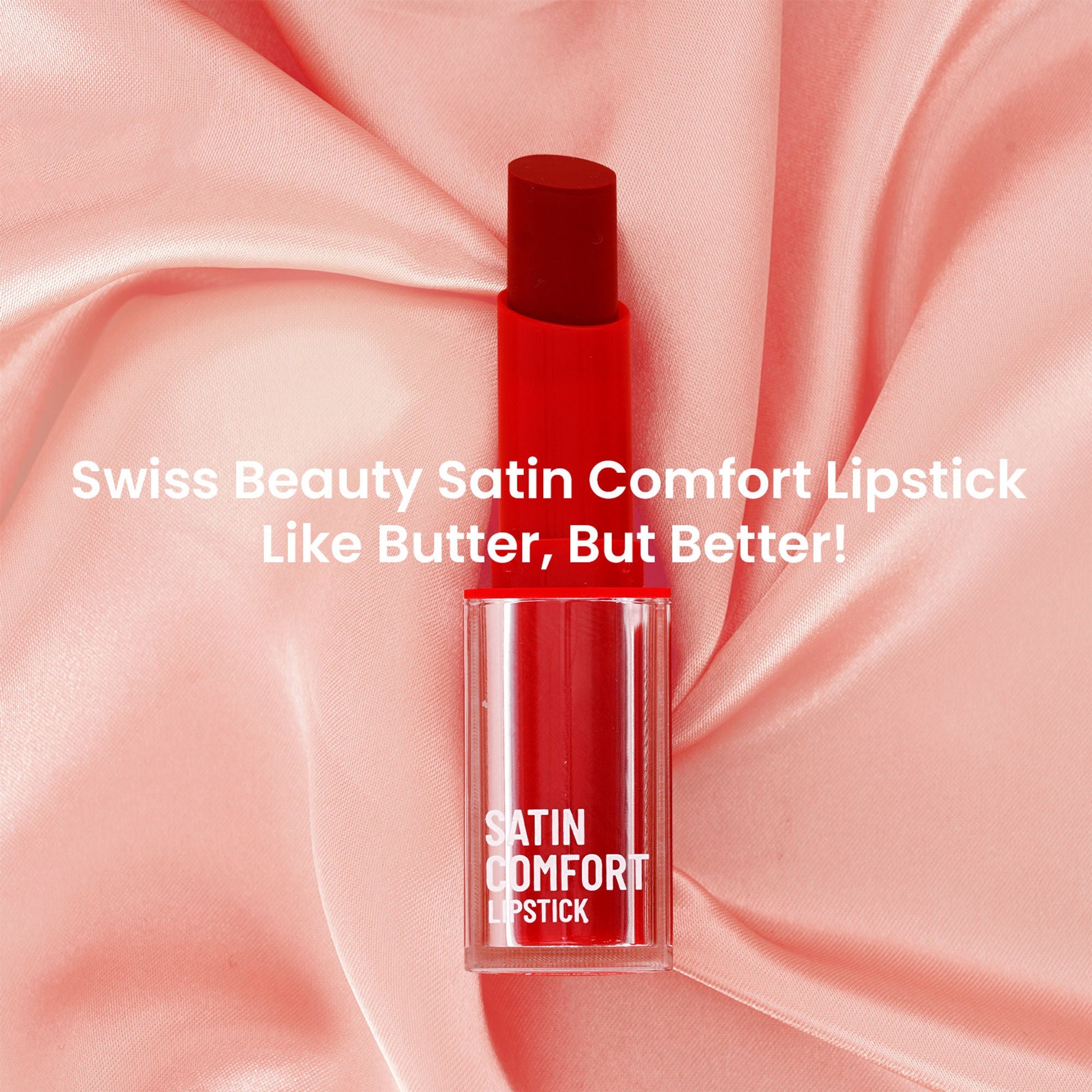 Swiss Beauty Satin Comfort Smooth Glide, Highly Pigmented , Ultra Hydrating Lipstick - 7 Pink Dusk