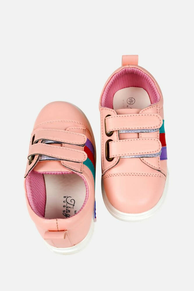 Tiny Bugs For Boys & Girls Double Velcro Sneakers - Pink  Grab2Buy Tiny Bugs Grab2Buy