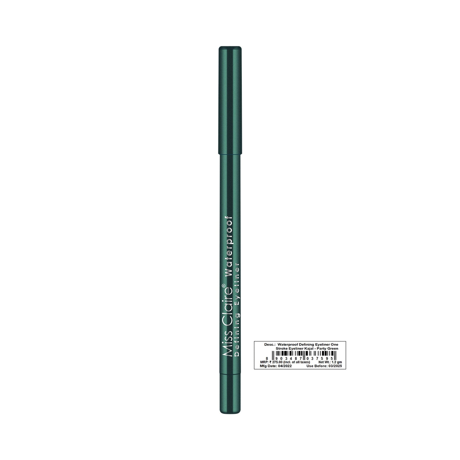 Miss Claire Waterproof Defining One Stroke Eyeliner Kajal - Party Green