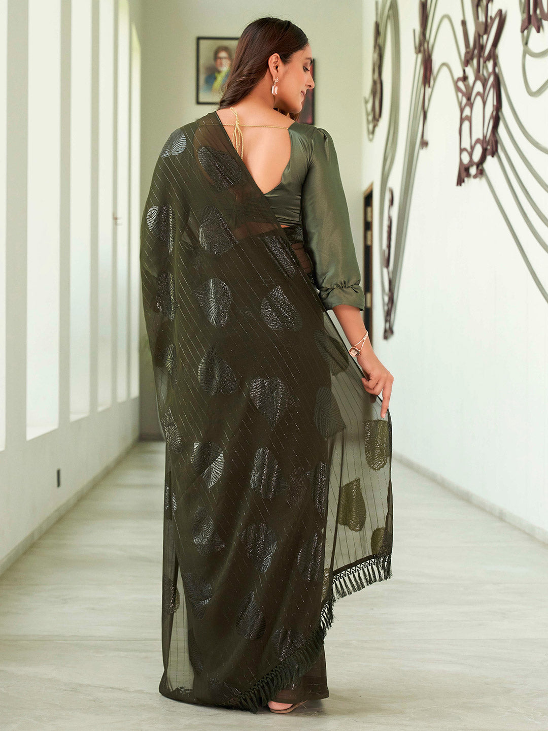 Tikhi Imli Green Floral Embellished Grab2Buy 