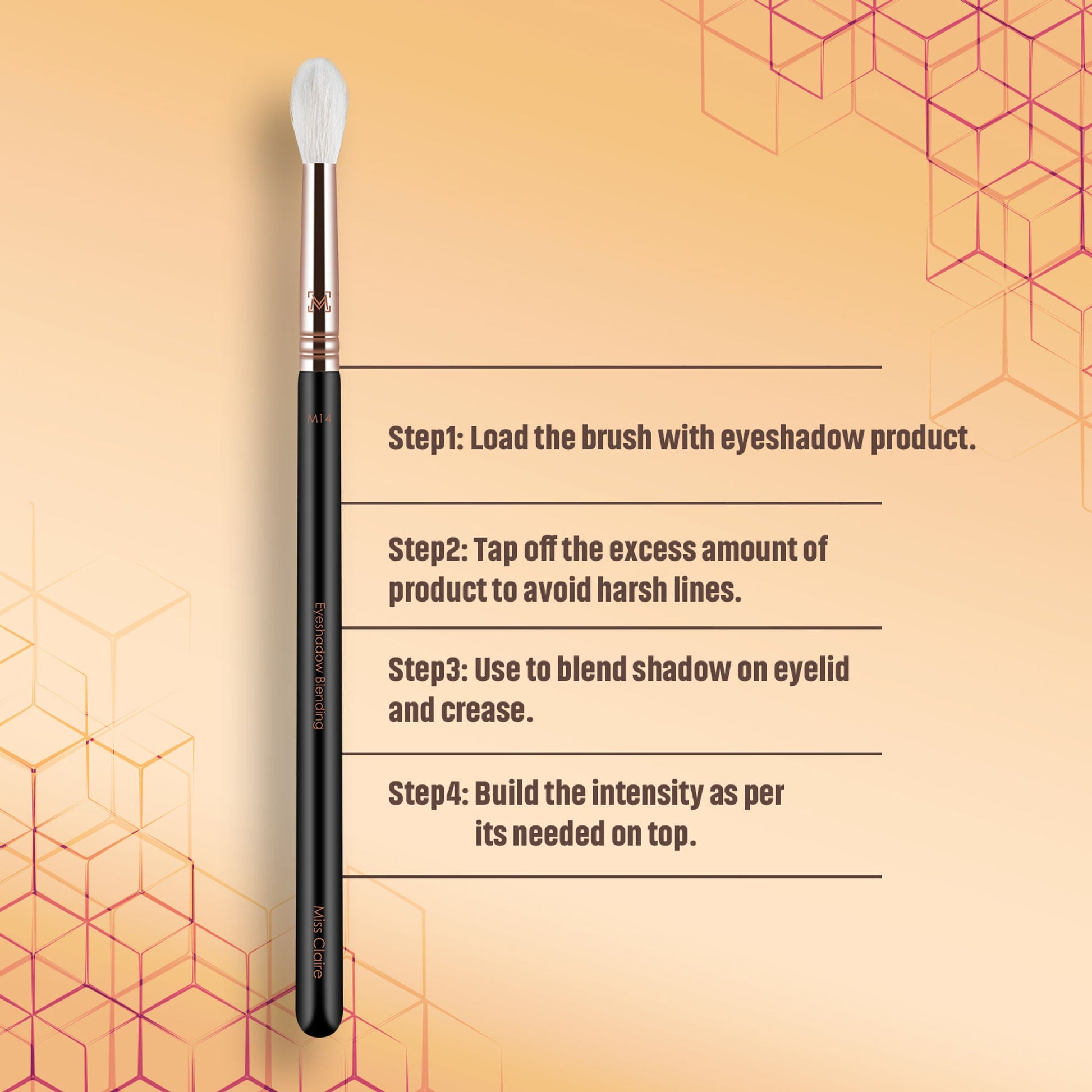 Miss Claire M14 - Eyeshadow Blending Brush - Rose Gold