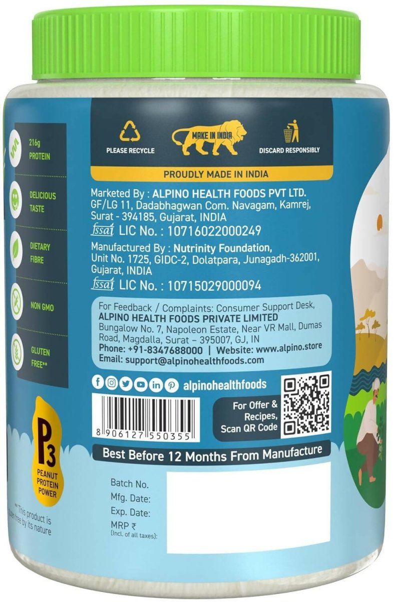 Alpino Natural Peanut Butter Powder Unsweetened - Grab2buy