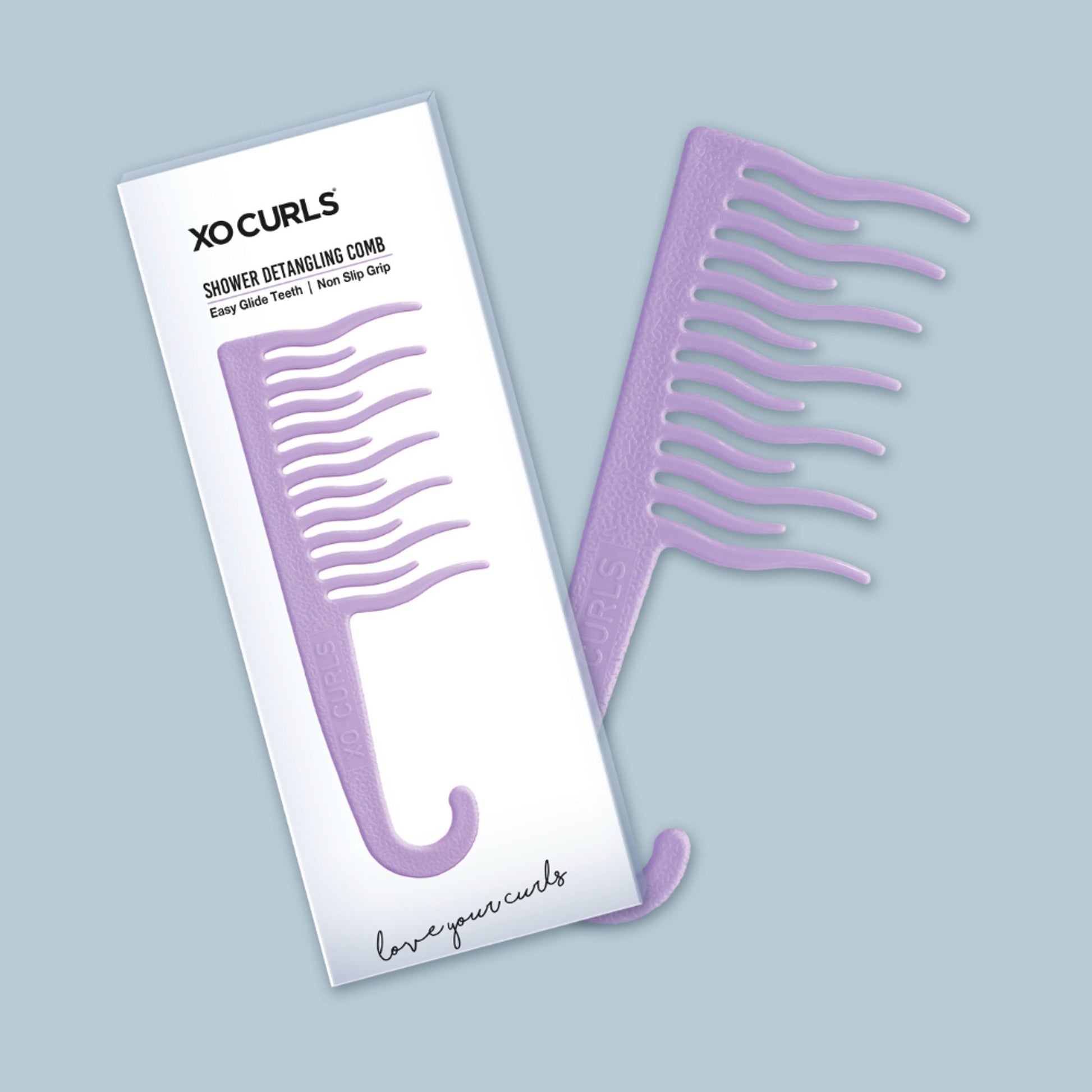 XO Curls Shower Detangling Comb - Lavender  Grab2Buy XO Curls Grab2Buy