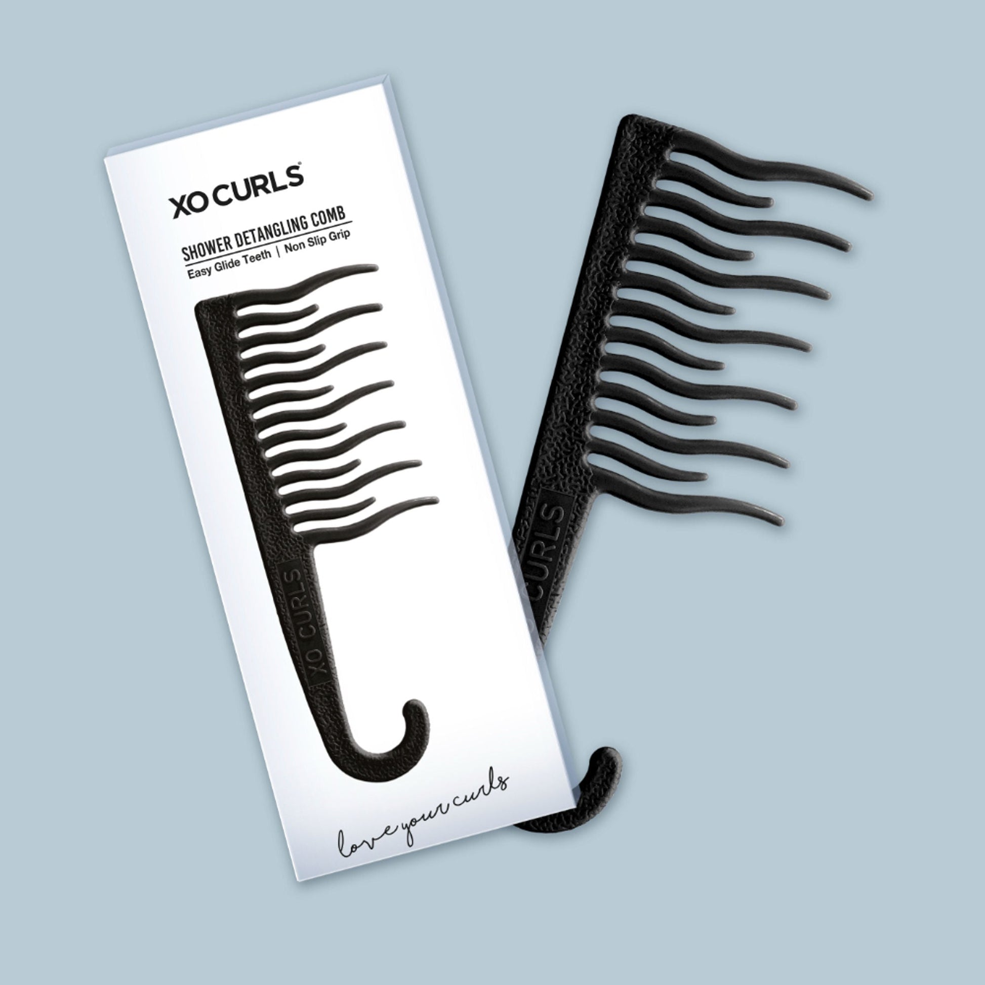 XO Curls Shower Detangling Comb - Black  Grab2Buy XO Curls Grab2Buy
