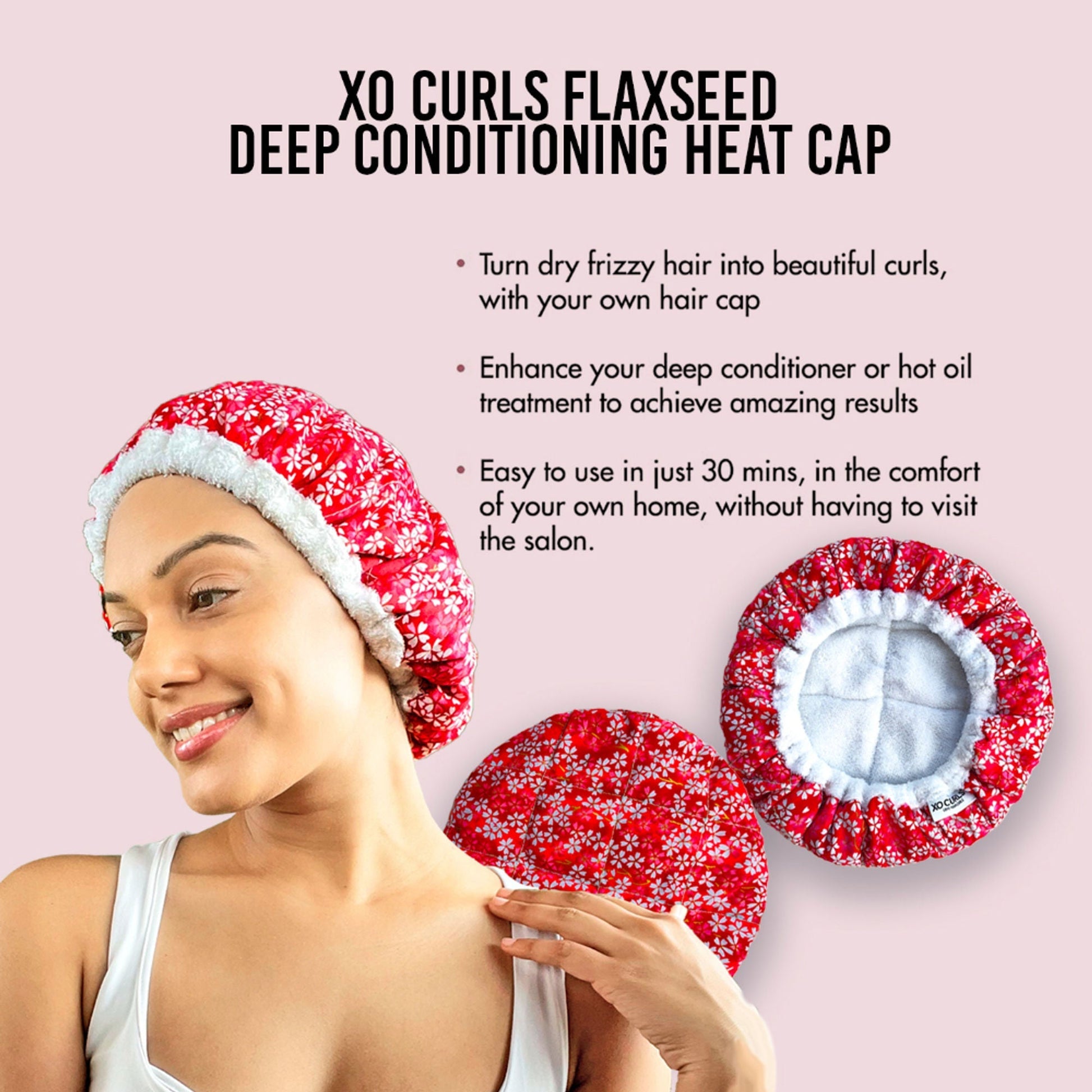 XO Curls Flax Seed Heat Cap For Deep Conditioning  Grab2Buy XO Curls Grab2Buy