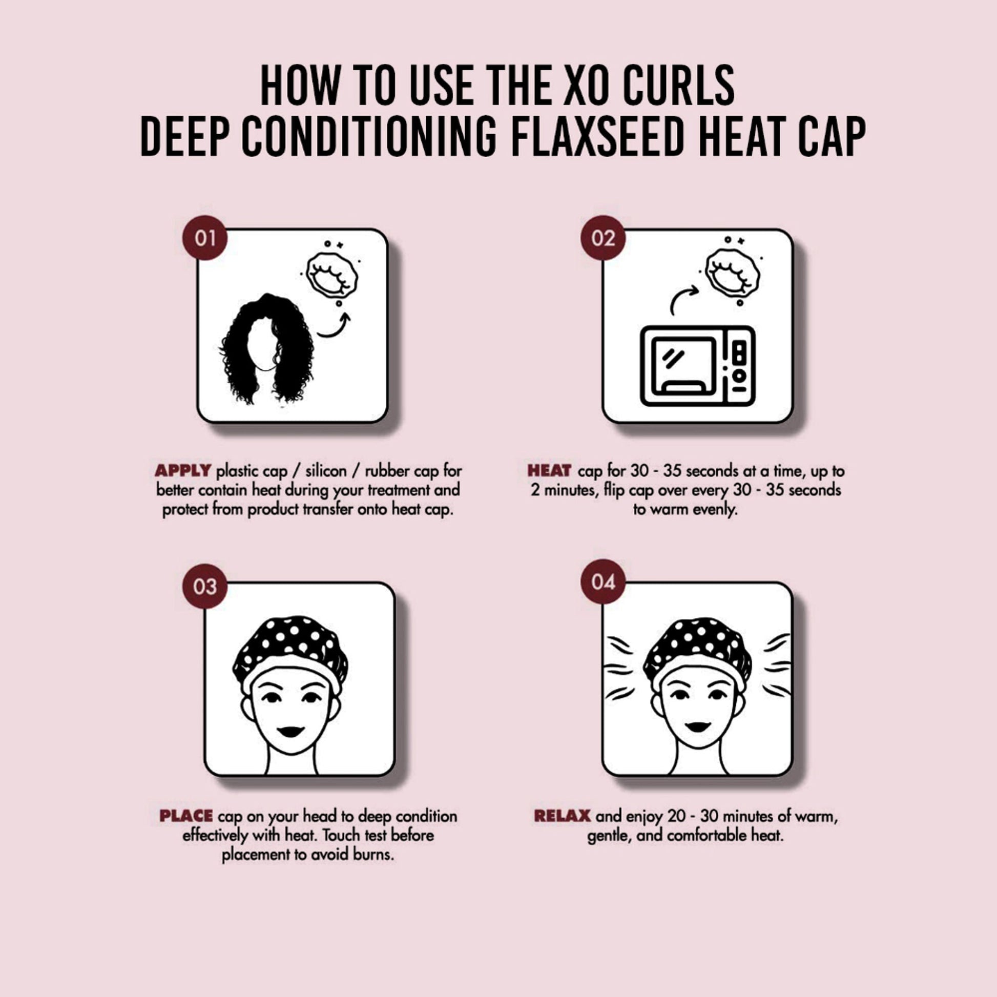 XO Curls Flax Seed Heat Cap For Deep Conditioning  Grab2Buy XO Curls Grab2Buy