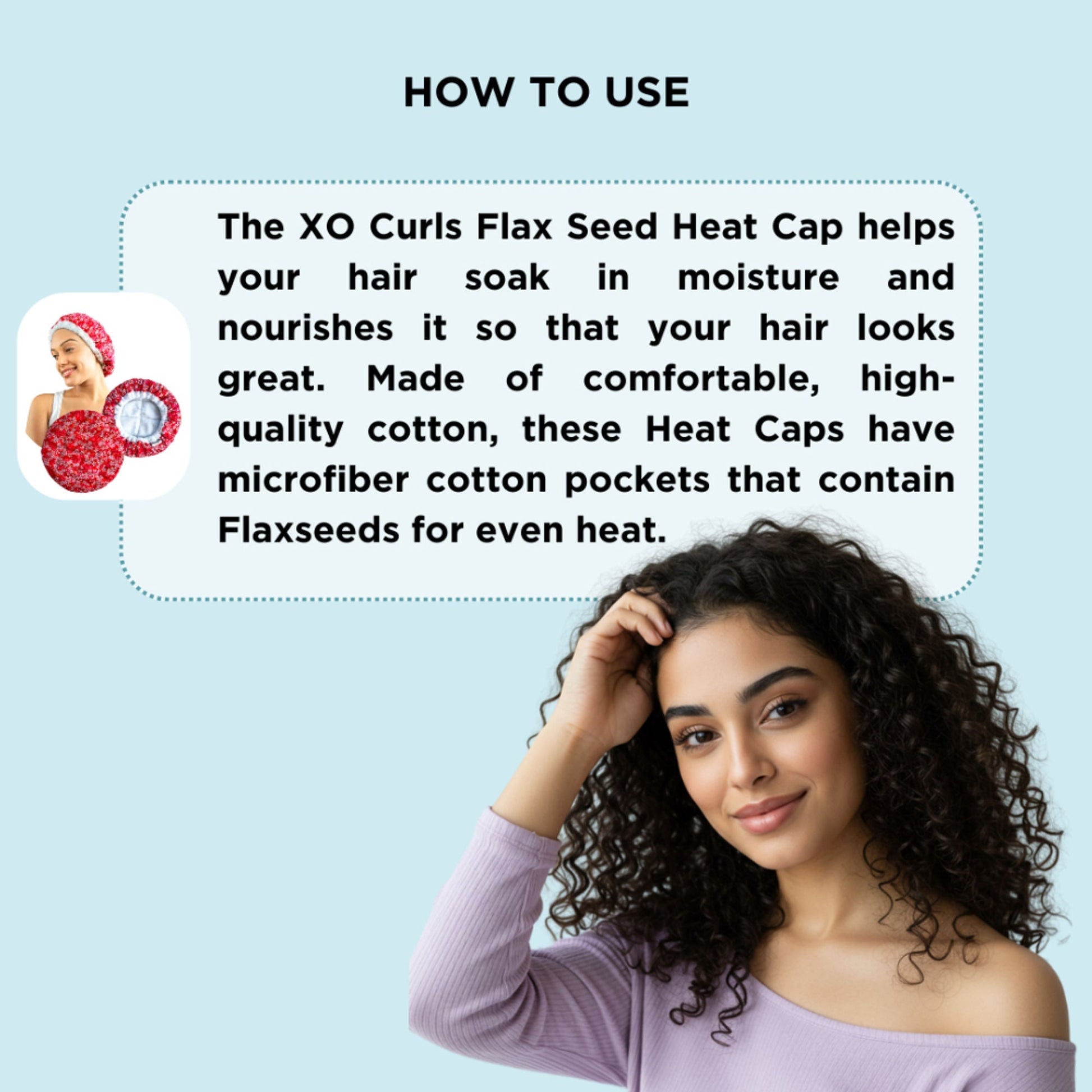 XO Curls Flax Seed Heat Cap For Deep Conditioning  Grab2Buy XO Curls Grab2Buy