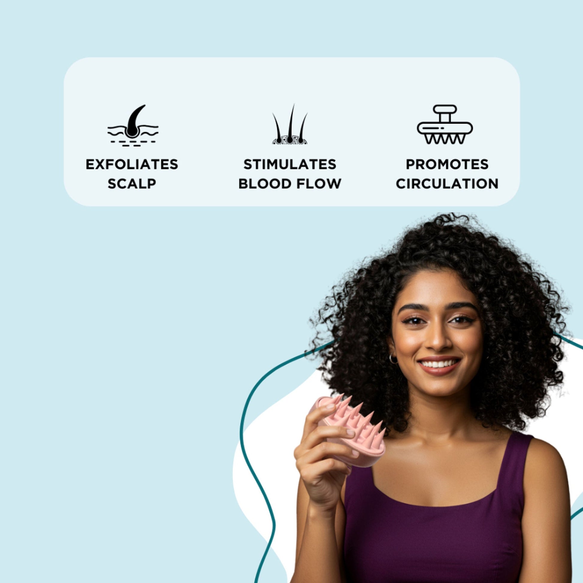 XO Curls Scalp Massaging Shampoo brush - Pink  Grab2Buy XO Curls Grab2Buy