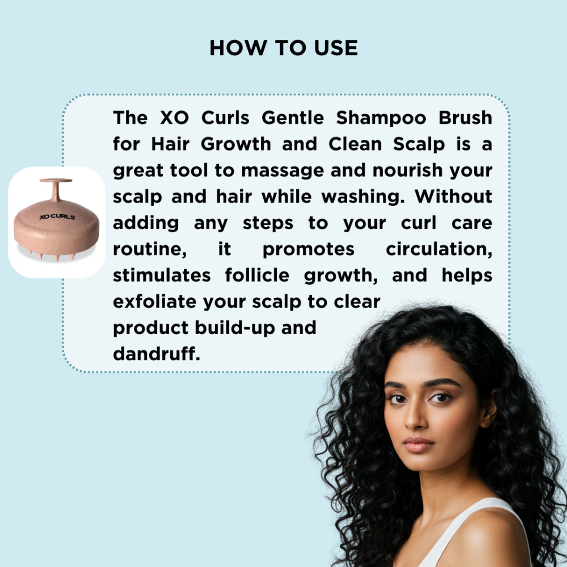 XO Curls Scalp Massaging Shampoo brush - Pink  Grab2Buy XO Curls Grab2Buy