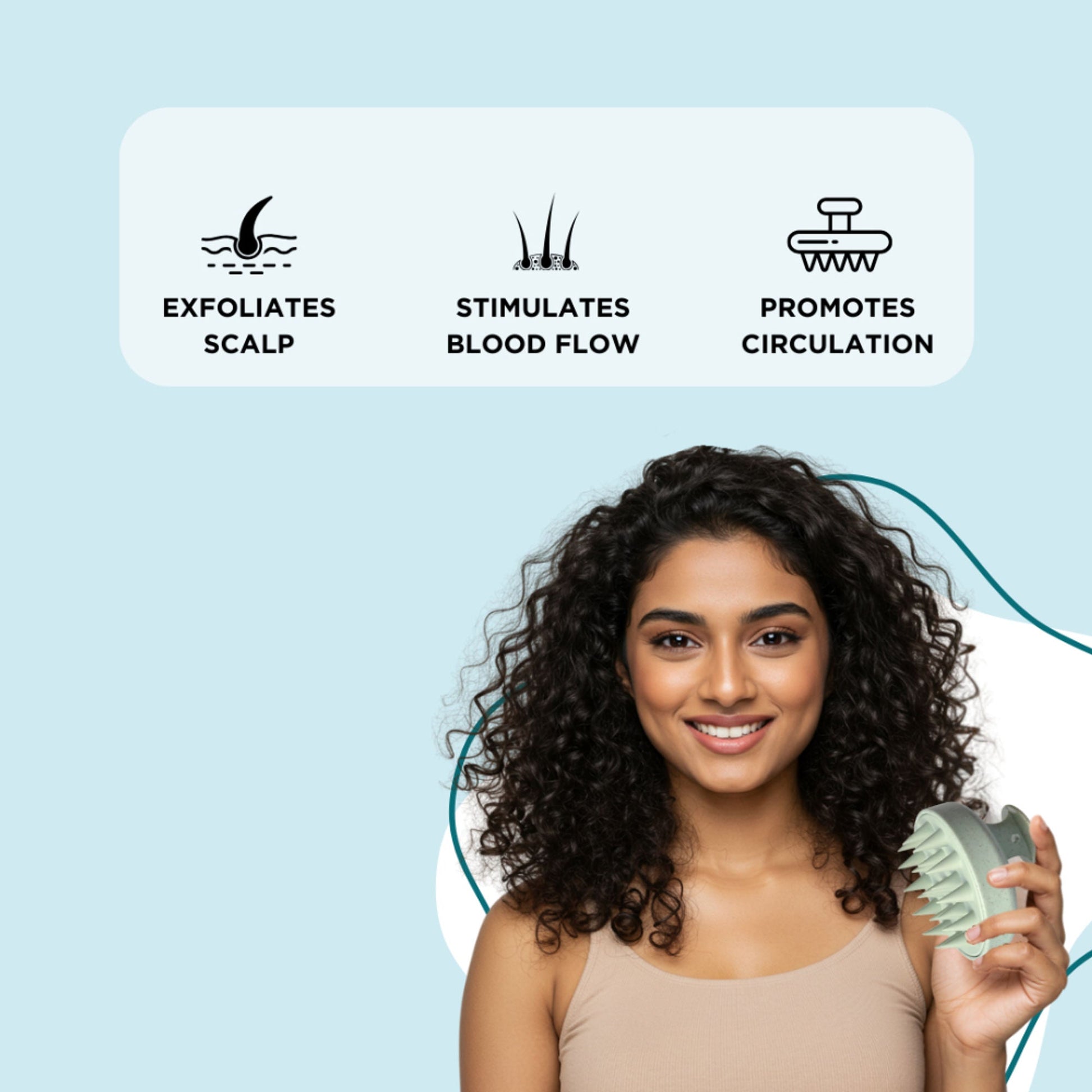 XO Curls Scalp Massaging Shampoo brush - Green  Grab2Buy XO Curls Grab2Buy