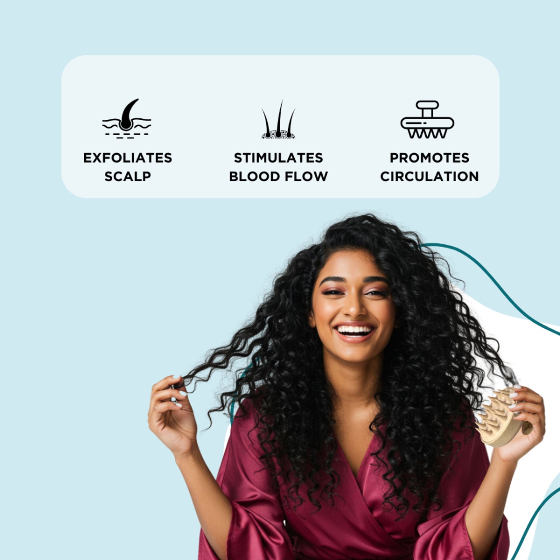 XO Curls Scalp Massaging Shampoo brush - Beige  Grab2Buy XO Curls Grab2Buy
