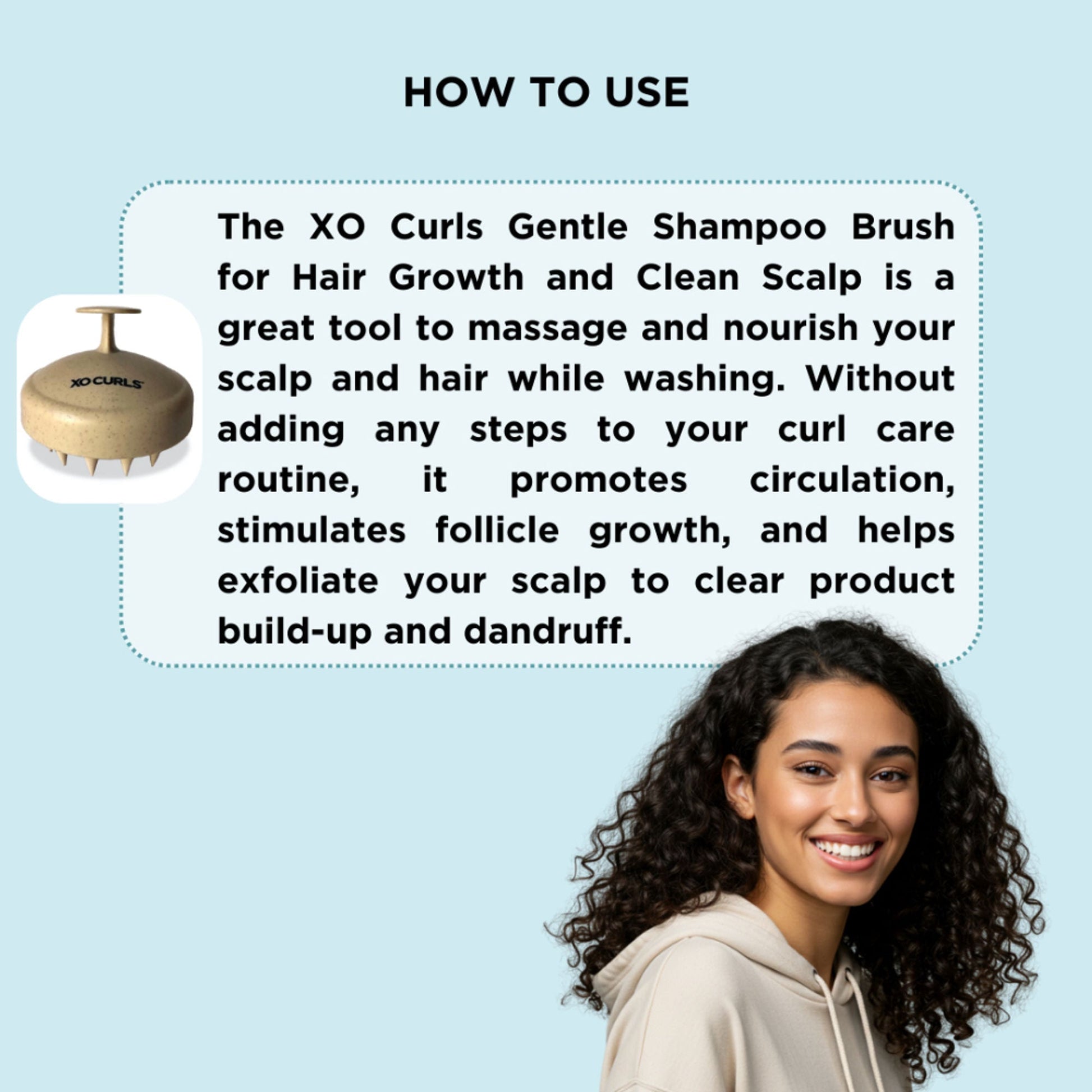 XO Curls Scalp Massaging Shampoo brush - Beige  Grab2Buy XO Curls Grab2Buy