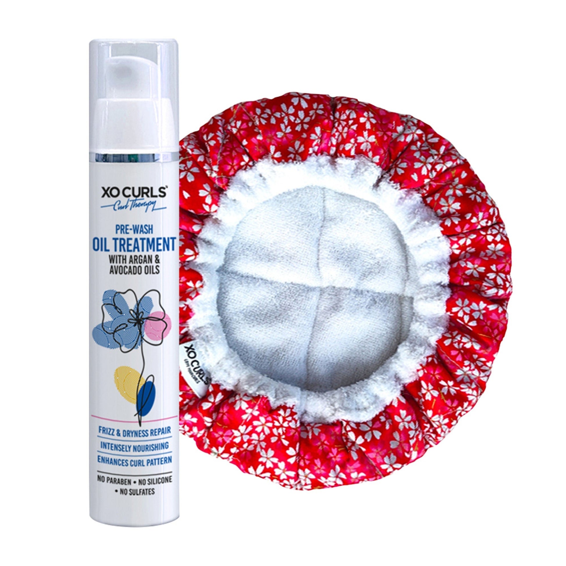 XO Curls Pre Wash Oil & Heat Cap Combo  Grab2Buy XO Curls Grab2Buy