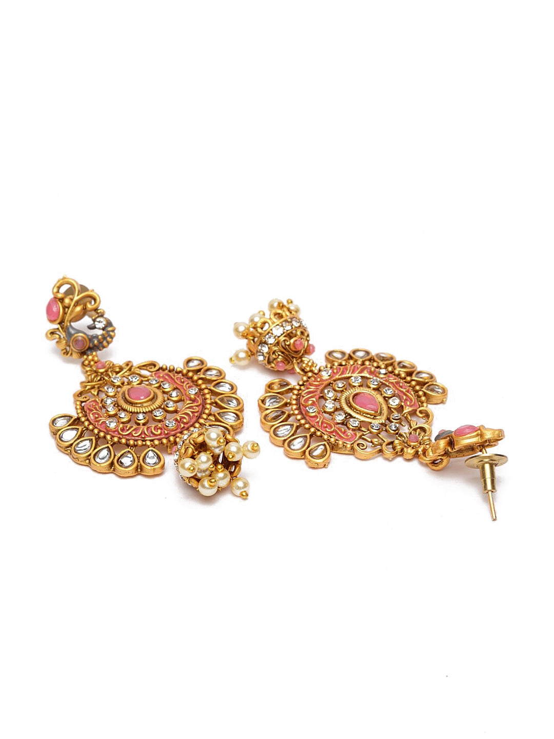 Shining Diva Gold-Toned Dome Shaped Jhumkas - Grab2buy