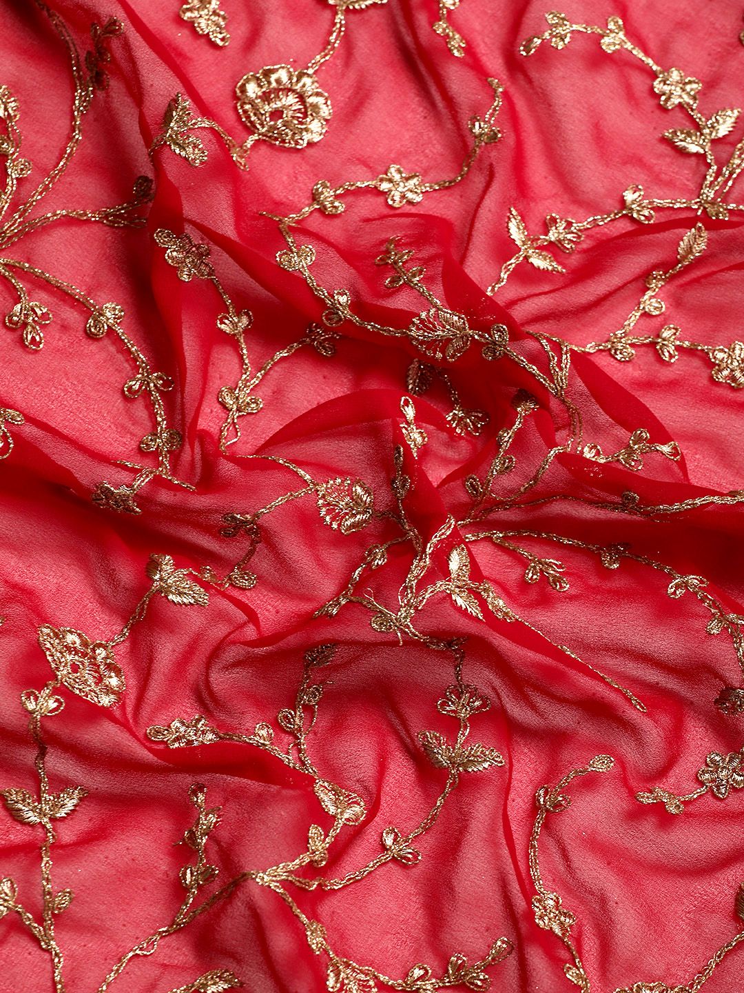 kasee Floral Zari Pure Georgette Saree
