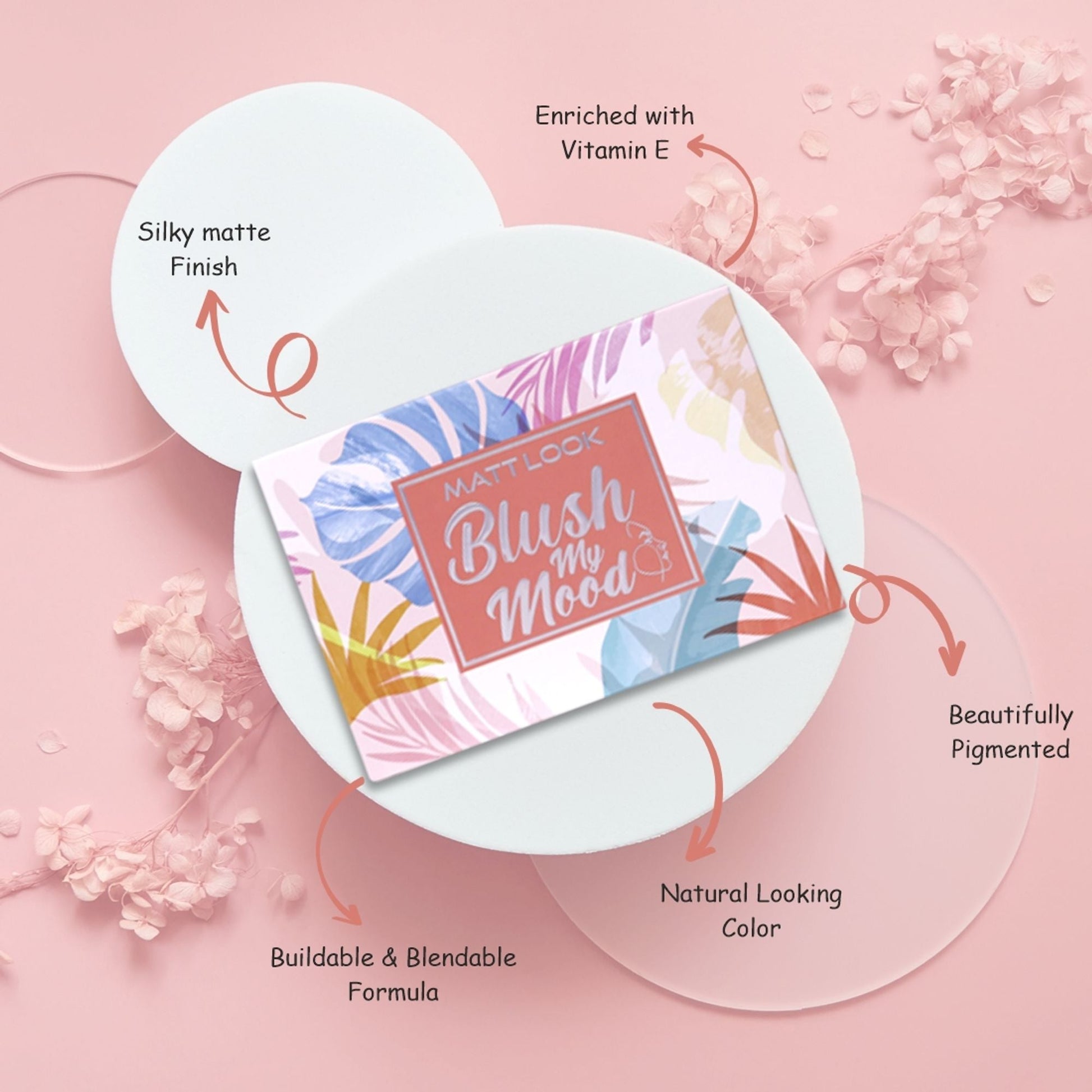 Matt Look Blush My Mood Highly Pigmented Blusher Palette - 02 Beautiful Inside Out 