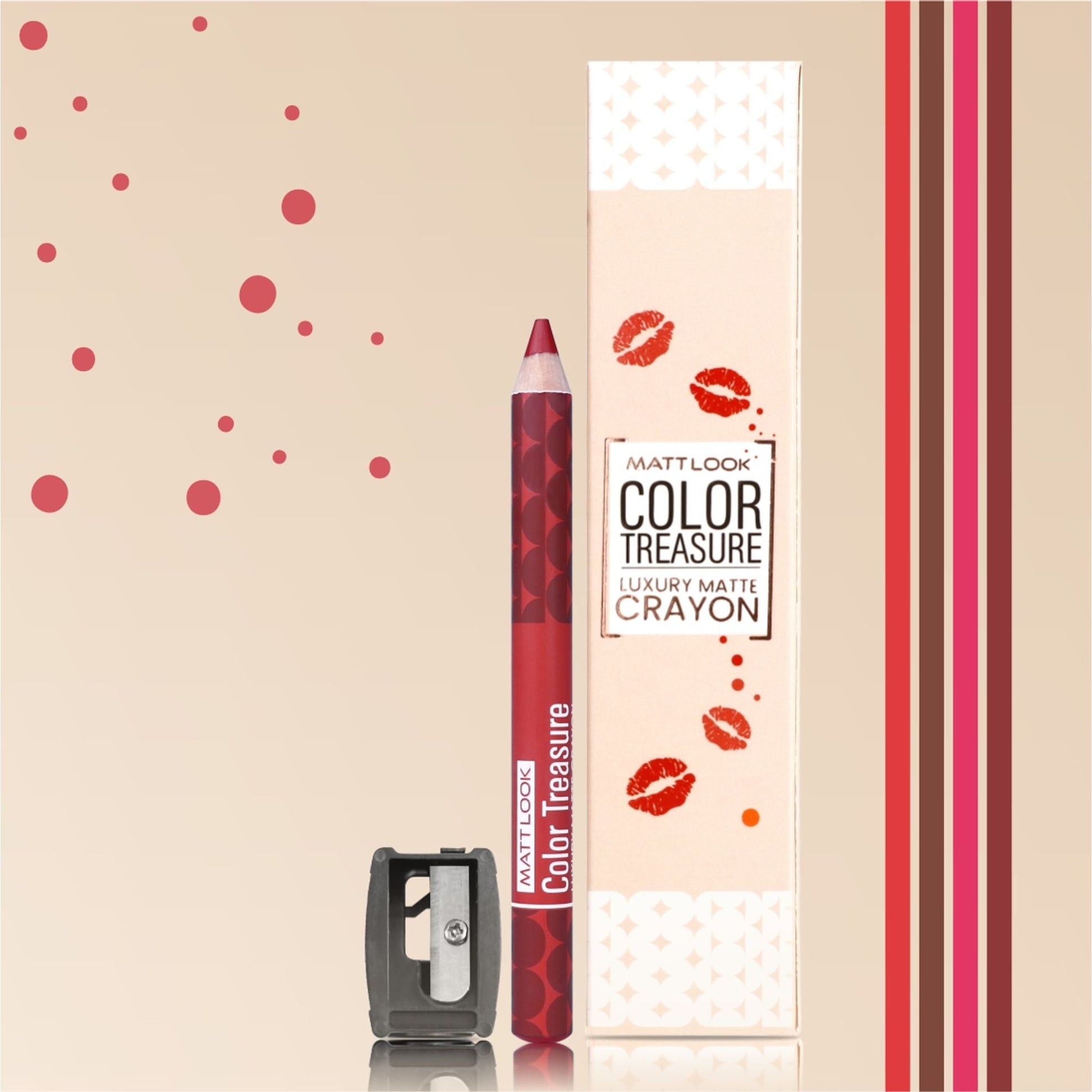 Matt Look Color Treasure Luxury Matte Lip Pencil Crayon - 03 Red Fantasy 