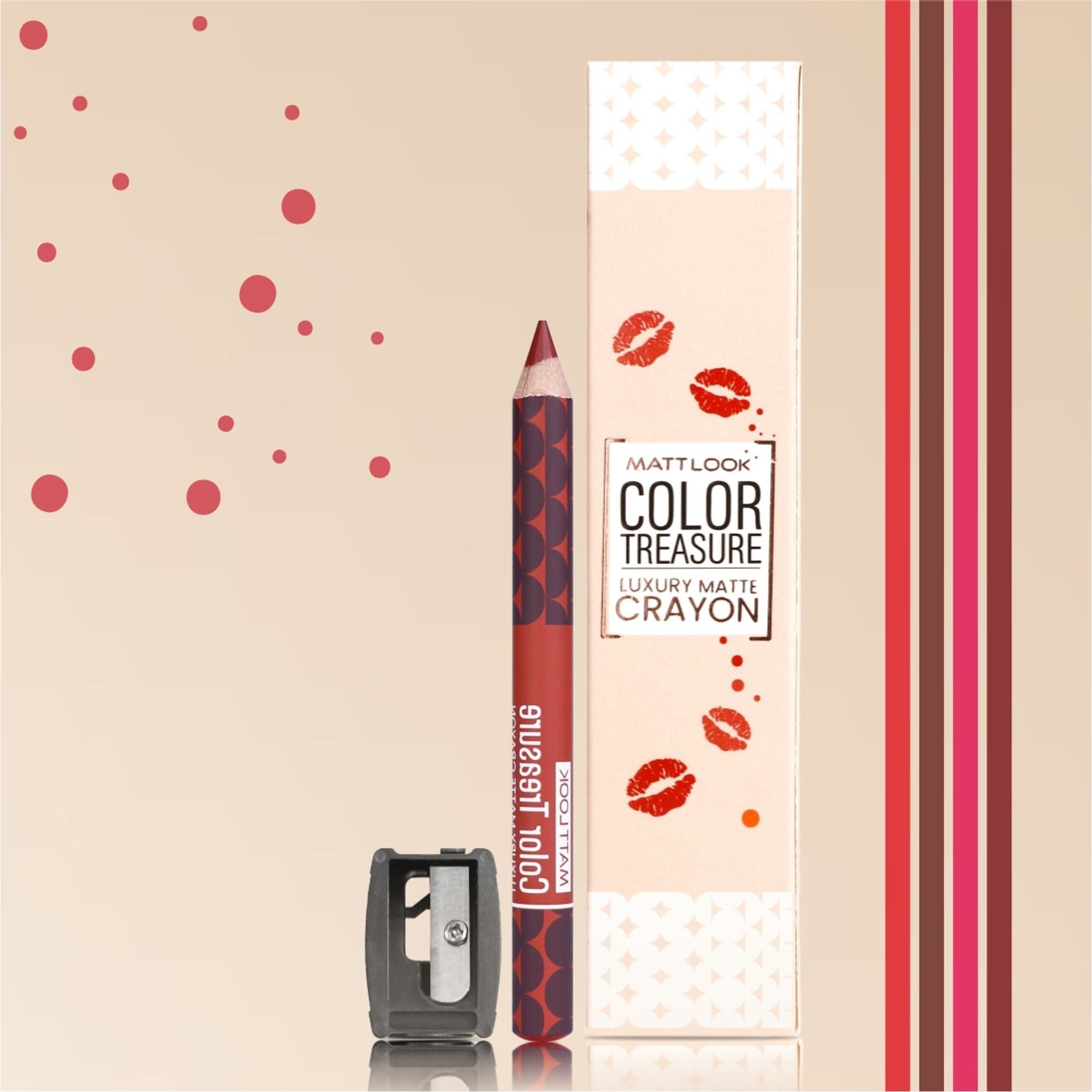 Matt Look Color Treasure Luxury Matte Lip Pencil Crayon - 05 Real Burgundy 