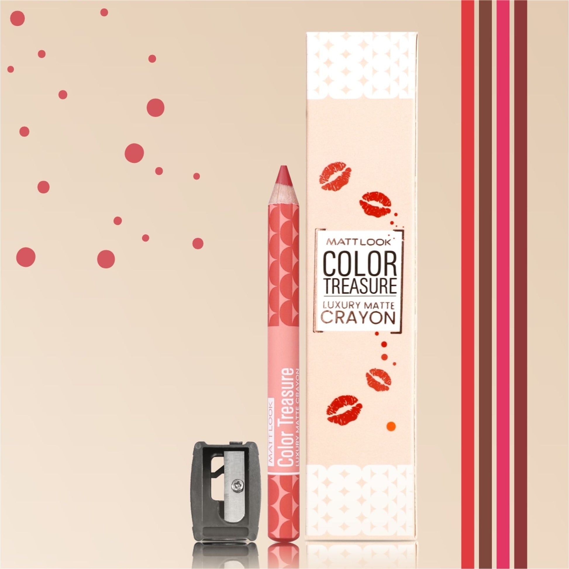 Matt Look Color Treasure Luxury Matte Lip Pencil Crayon - 13 Candy Peach 