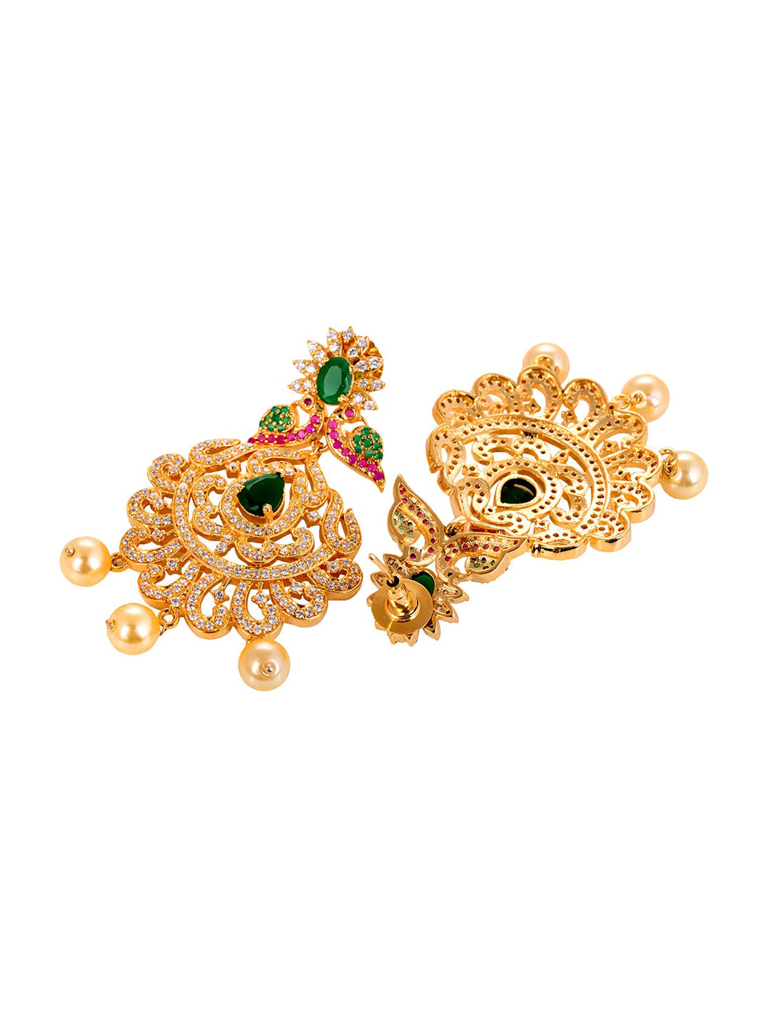 Saraf RS Jewellery Women Gold and Green Gold-Plated Jewellery Set - Grab2buy