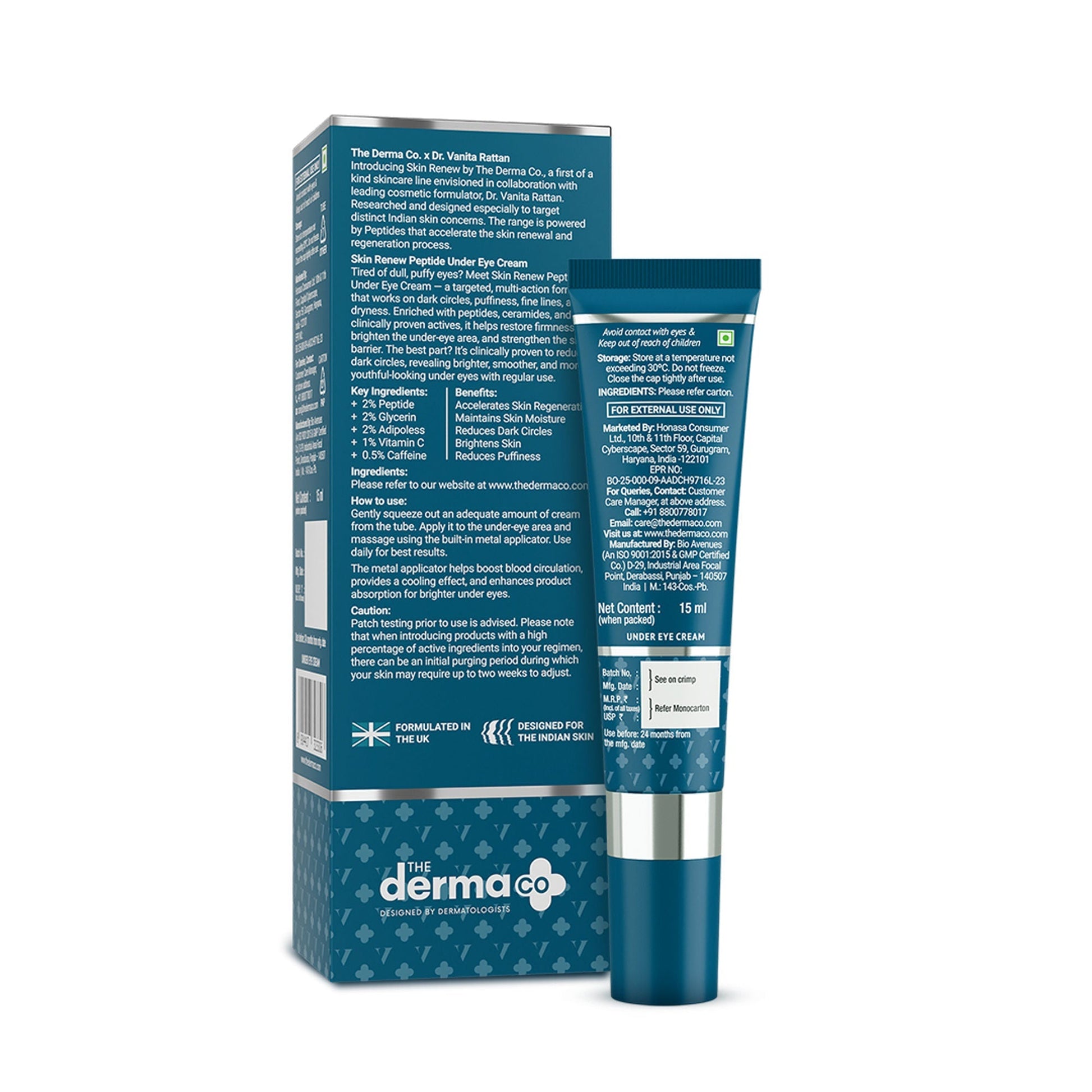 The Derma Co Dr. V Skin Renew Skin Renew Peptide Under Eye Cream  Grab2Buy The Derma Co Grab2Buy