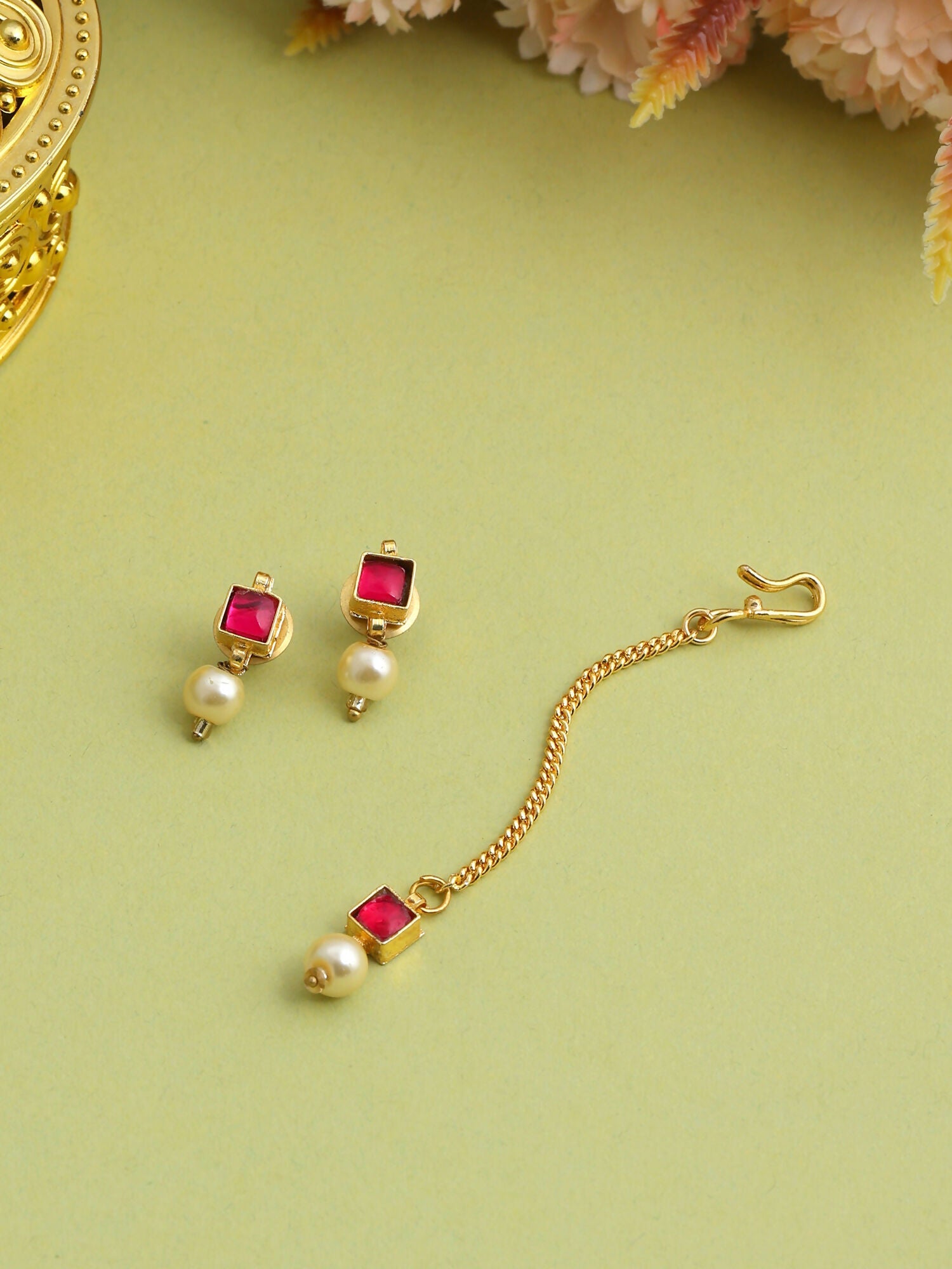 Ruby Raang Blush Pearl Ruby Accent Set