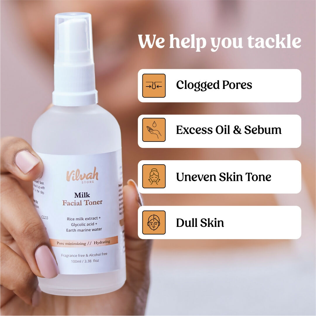 Vilvah Store Milk Face Toner (Earth marine water - Pore minimise)  Grab2Buy Vilvah Store Grab2Buy