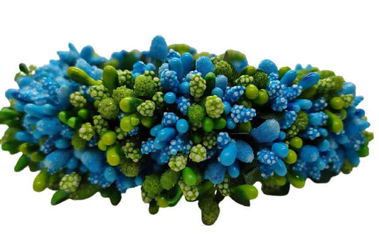 Blue & Green Bridal Pollens Gajra - Grab2buy