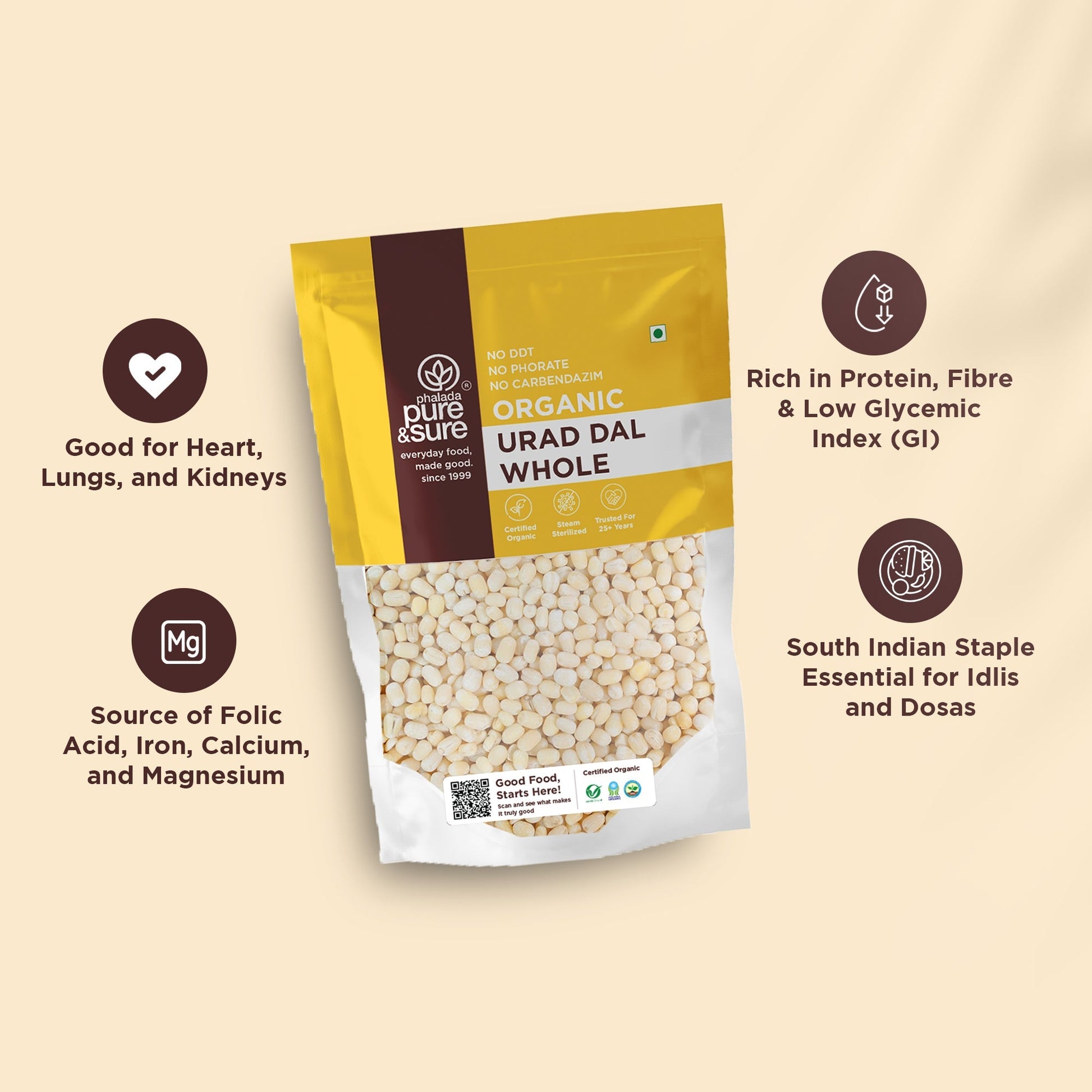 Pure & Sure Organic White Urad Dal Whole
