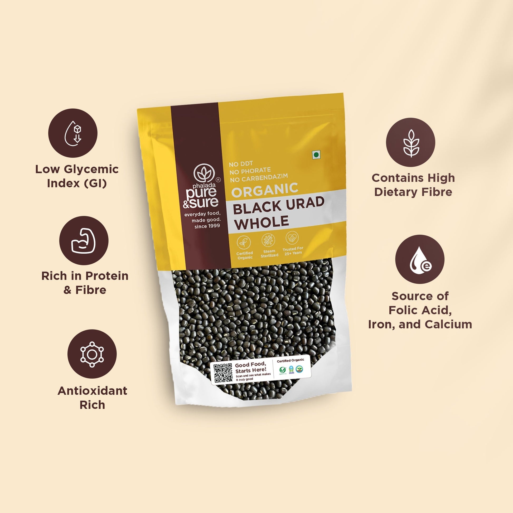 Pure & Sure Organic Black Urad Whole