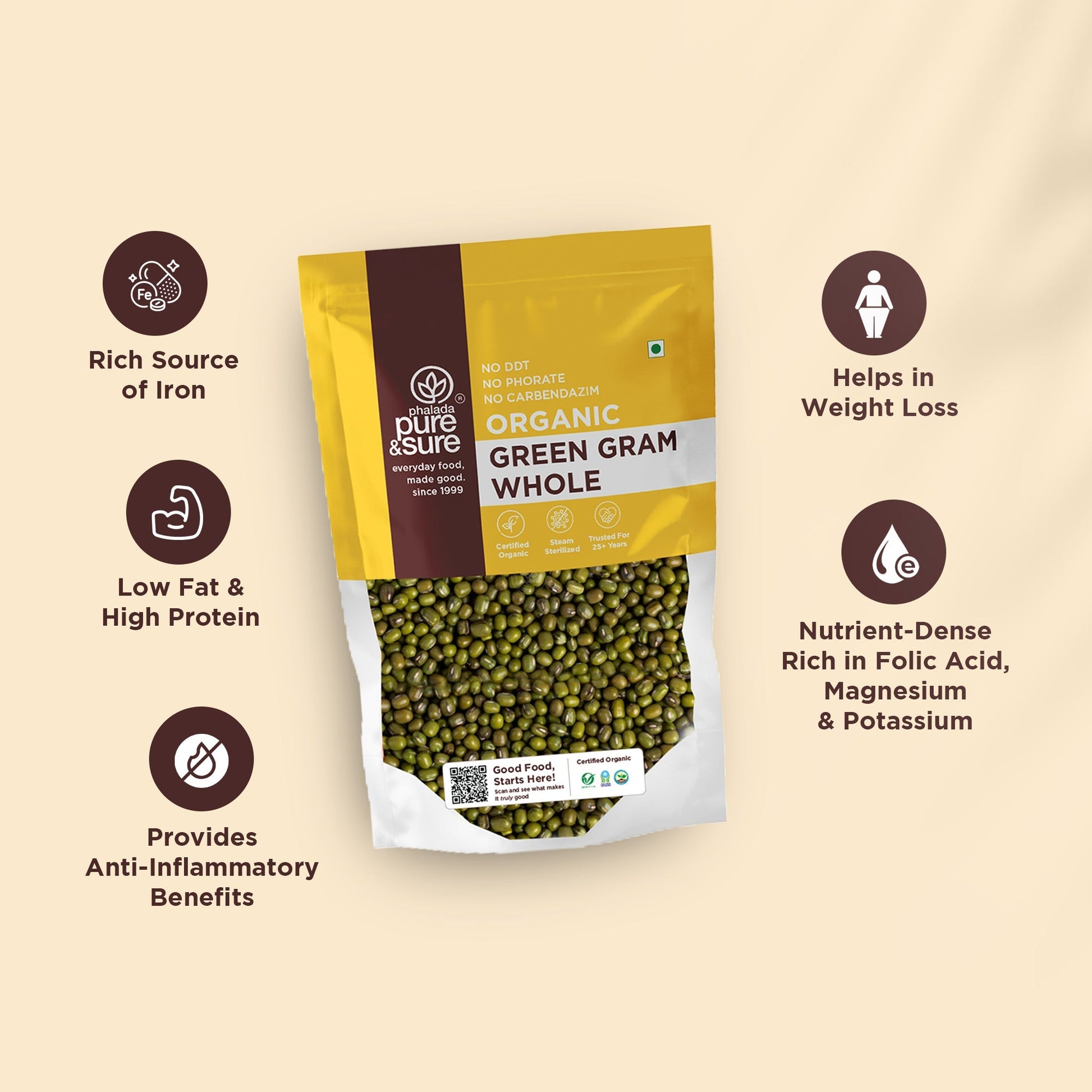 Pure & Sure Organic Green Gram Whole