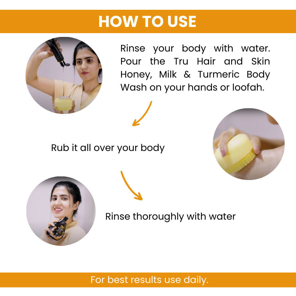 Tru Hair & Skin Honey, Milk & Turmeric Body Wash  Grab2Buy Tru Hair & Skin Grab2Buy