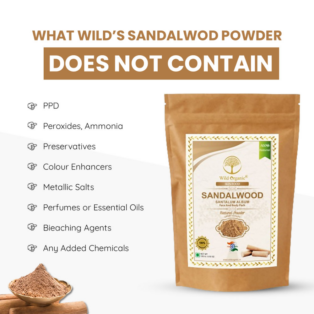 Wild Organic Sandalwood Powder for Skin Brightening Face And Body Pack 