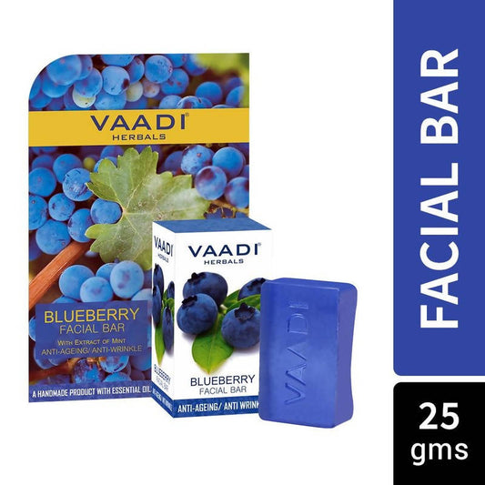 Vaadi Herbals Blueberry Facial Bar With Extract Of Mint Anti-Ageing/Anti Wrinkle - Grab2buy