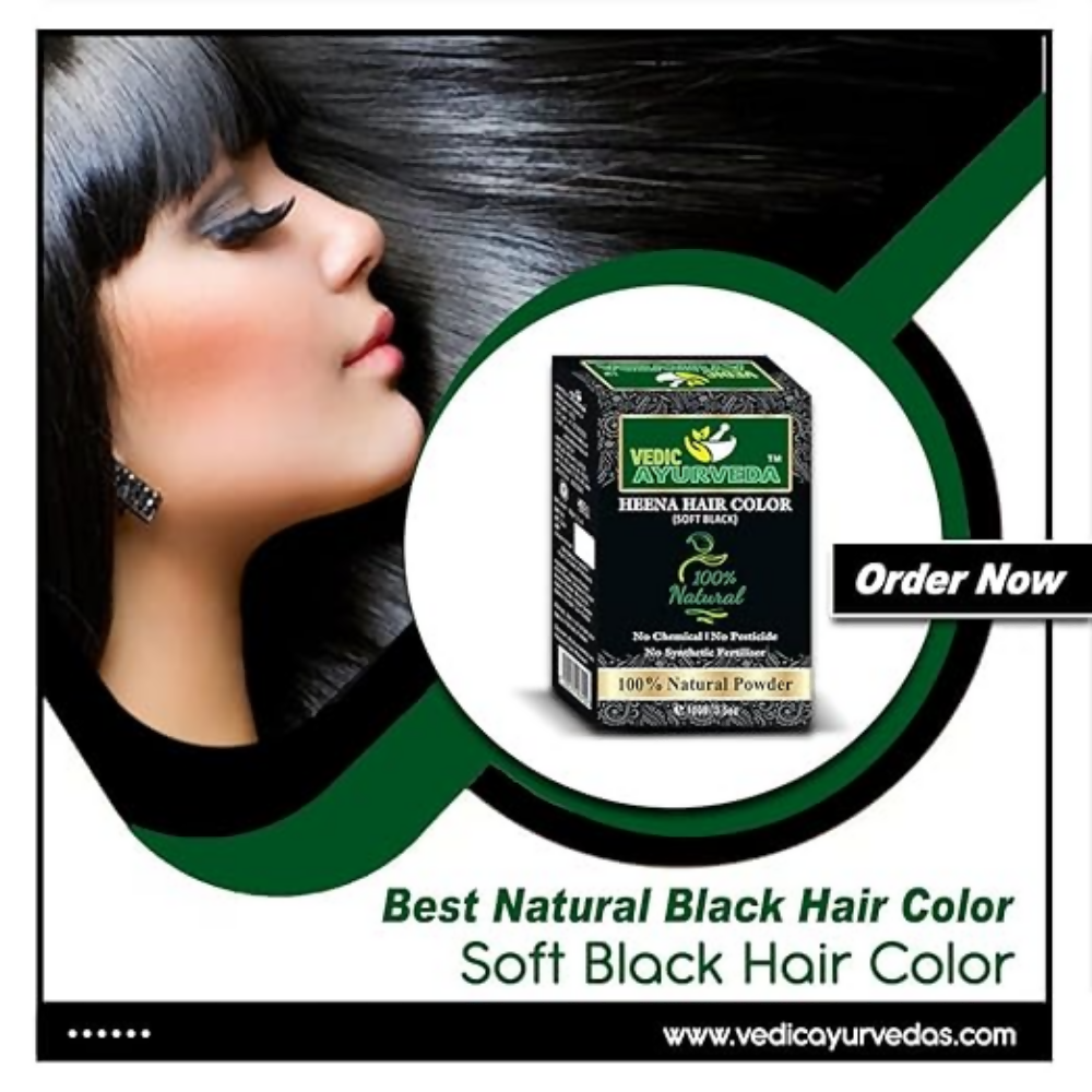 VedicAyurveda Natural Henna hair color Soft Black  Grab2Buy VedicAyurveda Grab2Buy