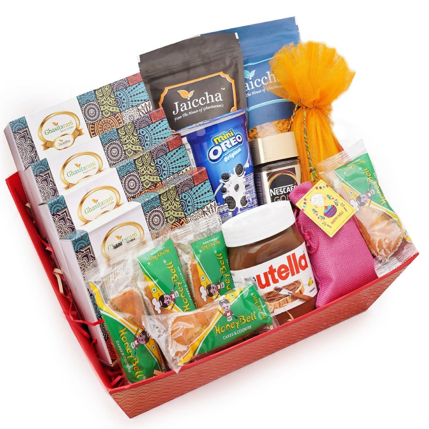Ghasitaram Pink Hamper Basket of Goodies - Grab2buy