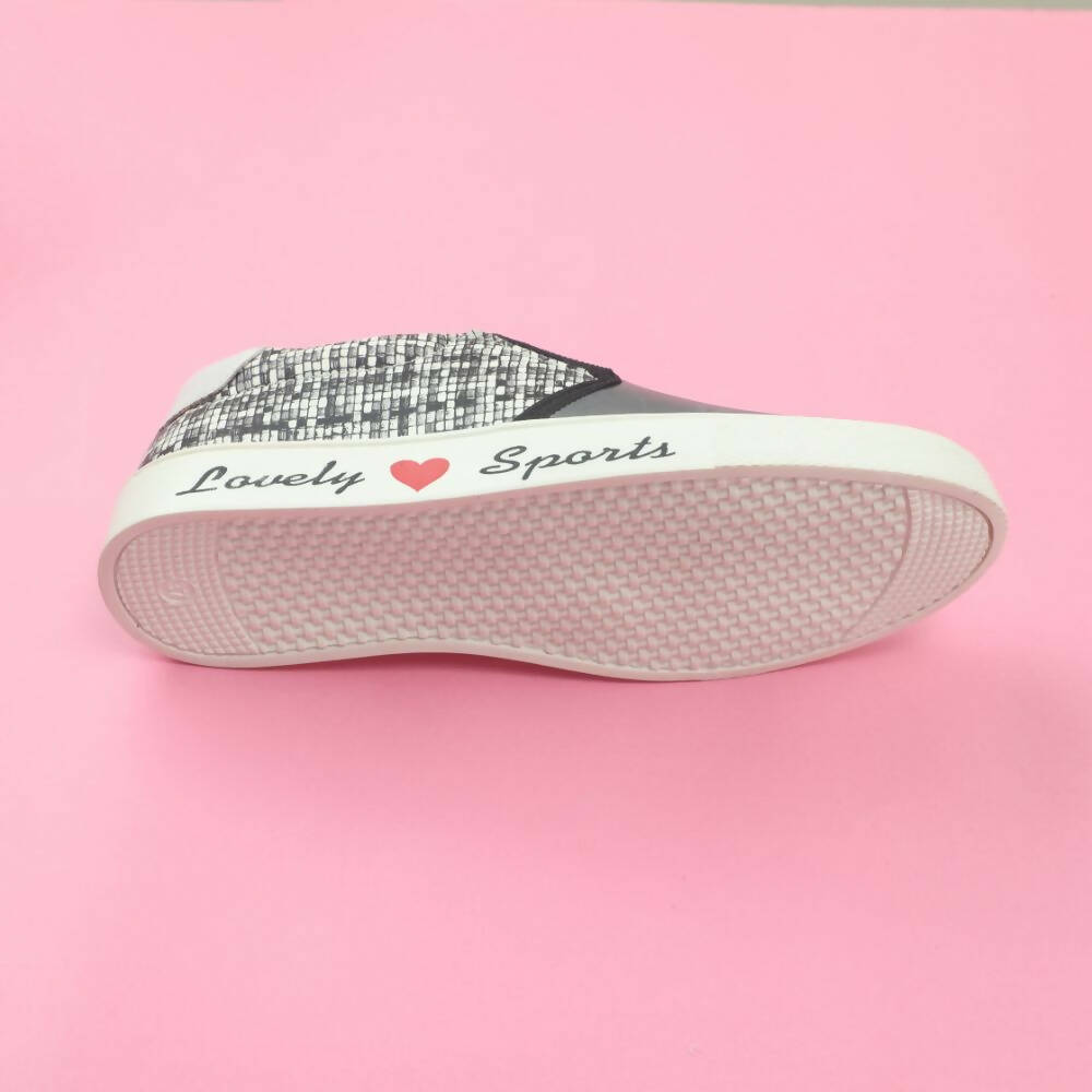 Tiny Bugs Girls Butterfly Print Slip Ons Sneakers - Dark Grey  Grab2Buy Tiny Bugs Grab2Buy