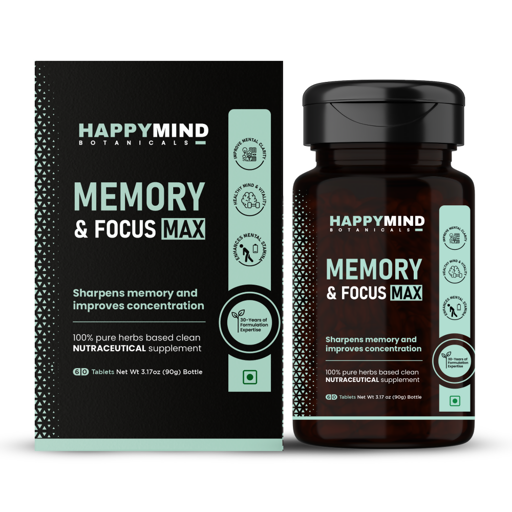 HappyMind Botanicals Memory & Focus Max Veg Tablets 