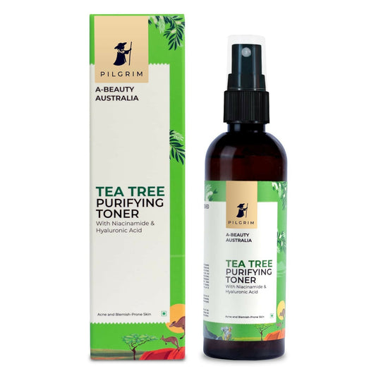 Pilgrim Tea Tree & 2% Niacinamide Face Toner For Oily Skin, Acne & Blemish Prone Skin, Pore Cleansing & Glowing Skin - Grab2buy
