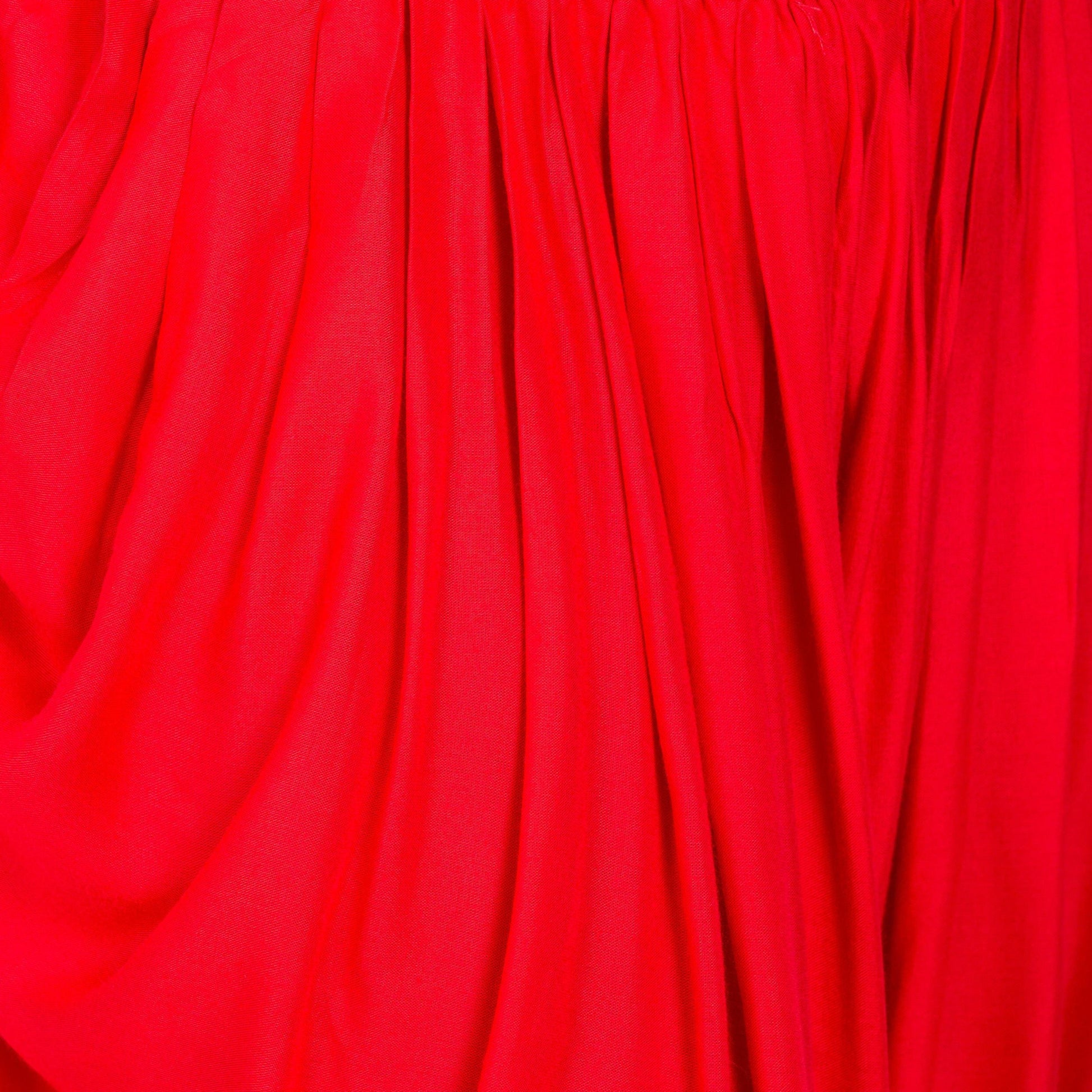 PAVONINE Red Color Solid Beetel Rayon Fabric Patiala For Women & Girls