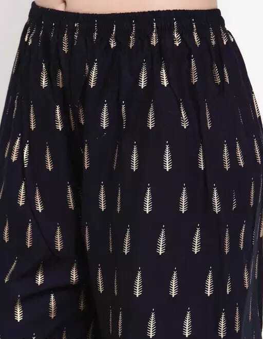 PAVONINE Black Color Rayon Fabric Bhutta Print Palazzo For Women