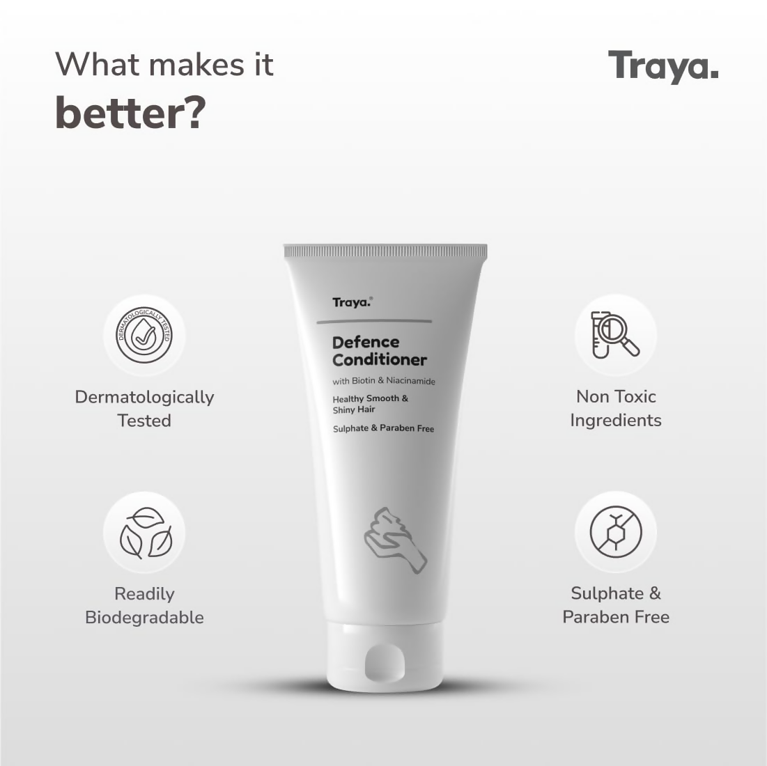 Traya Defence Conditioner with Biotin & Niacinamide  Grab2Buy Traya Grab2Buy