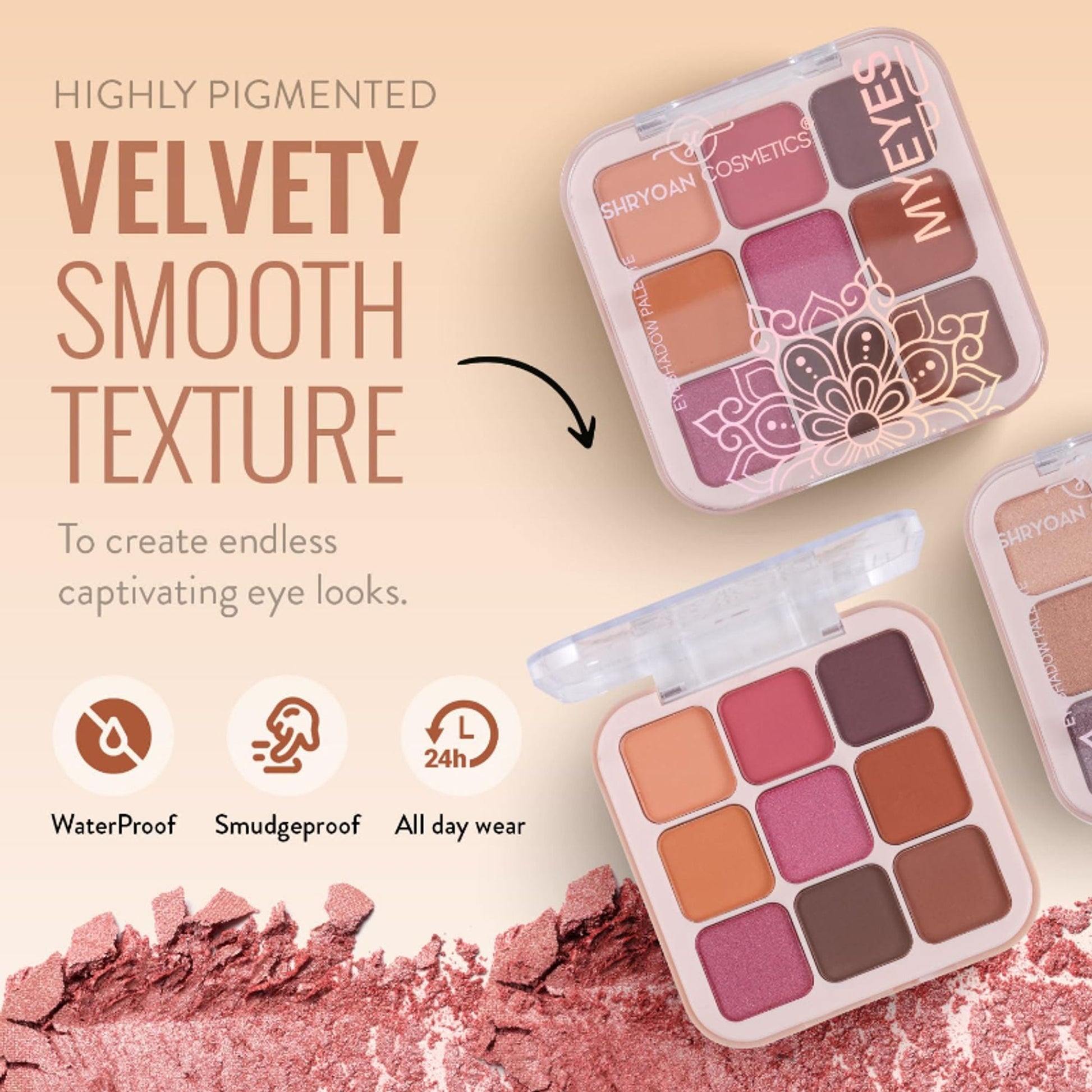 Shryoan Long Lasting My Eyes Up Matte & Shimmer Eyeshadow Palette - 3