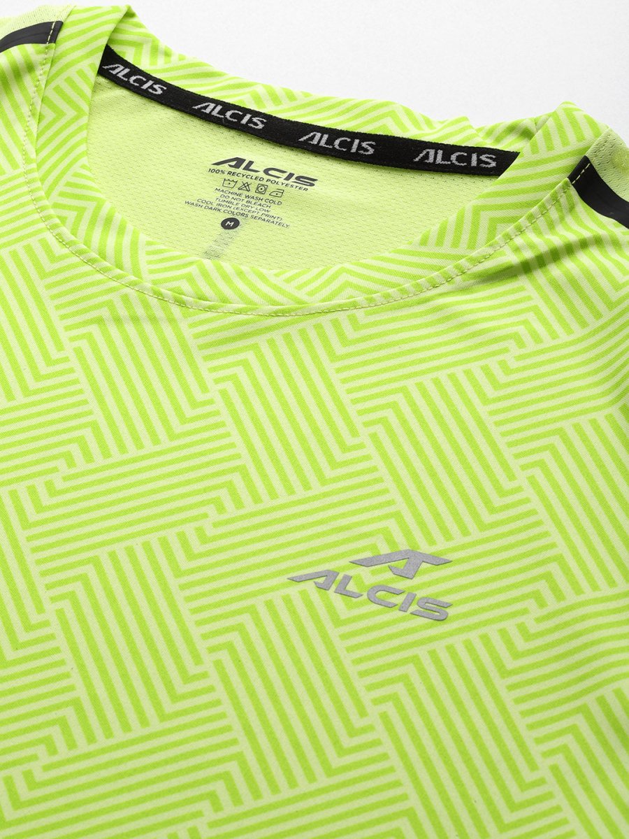 Alcis Men Printed Anti Static Slim Fit T-shirt 